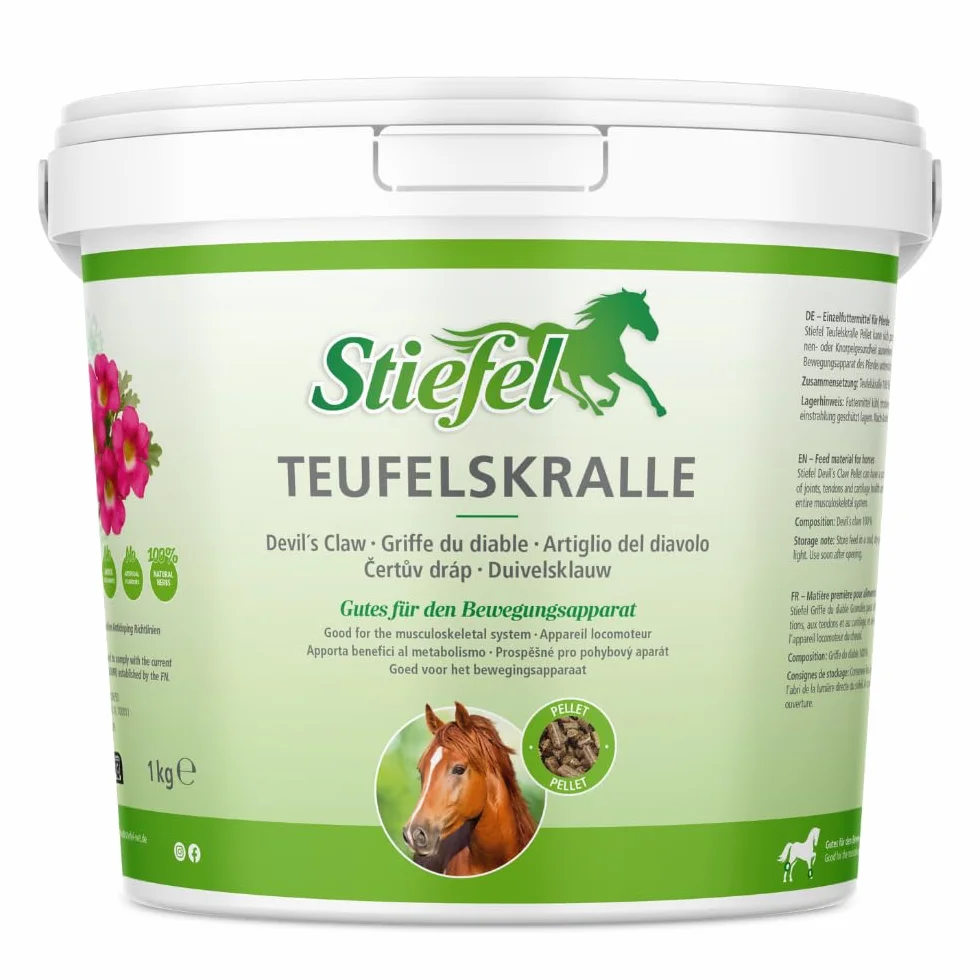 Stiefel Diabelski pazur dla koni, 100% naturalny diabelski pazur, wsparcie dla zdrowia stawów, ścięgien i chrząstek, granulki, 1 kg