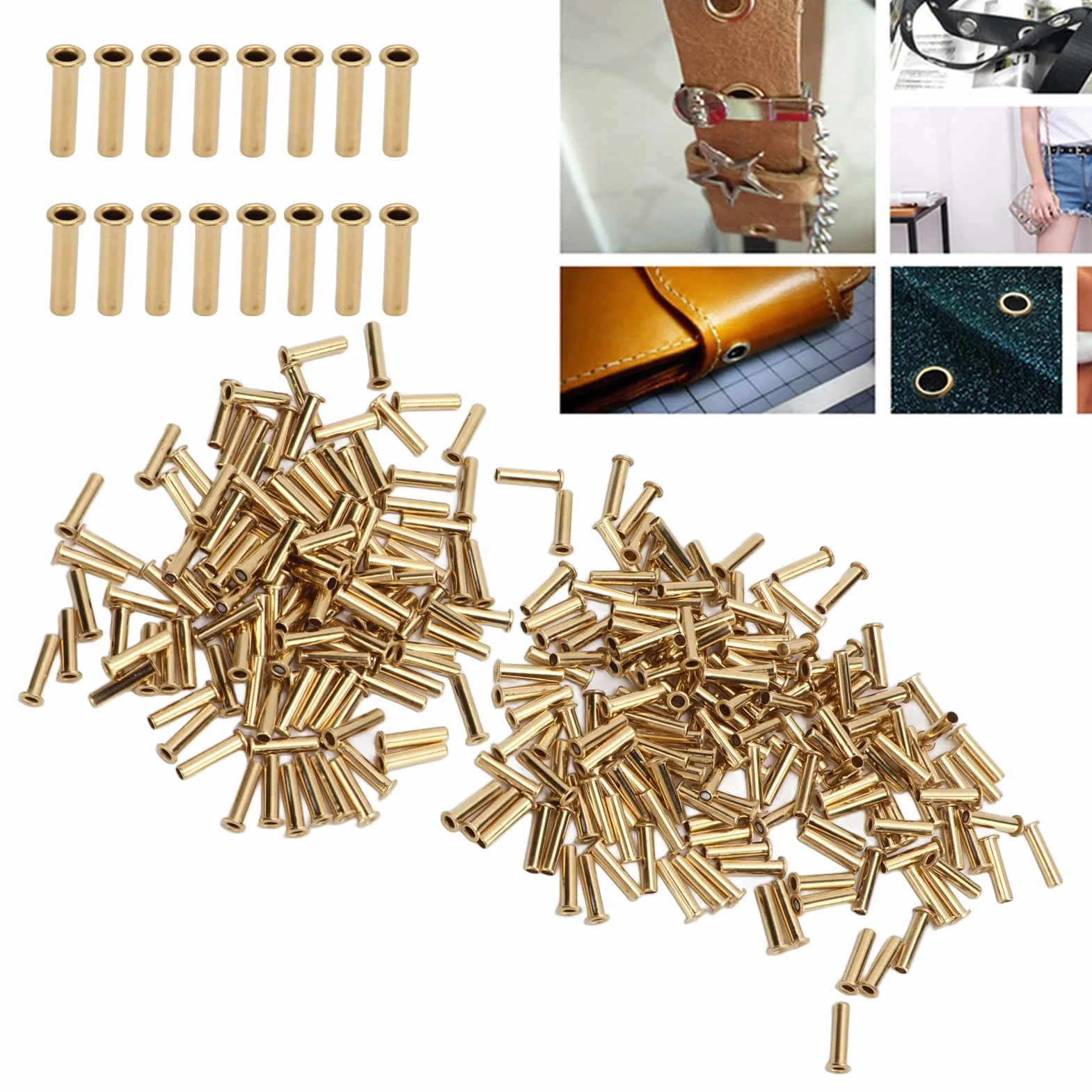 500 Szt. Nit Drążony w Otworze Miedziane Nity Drążone Przepusty Odporność na Miedziane Oczko Powietrzne(2.5x11x3.8mm)