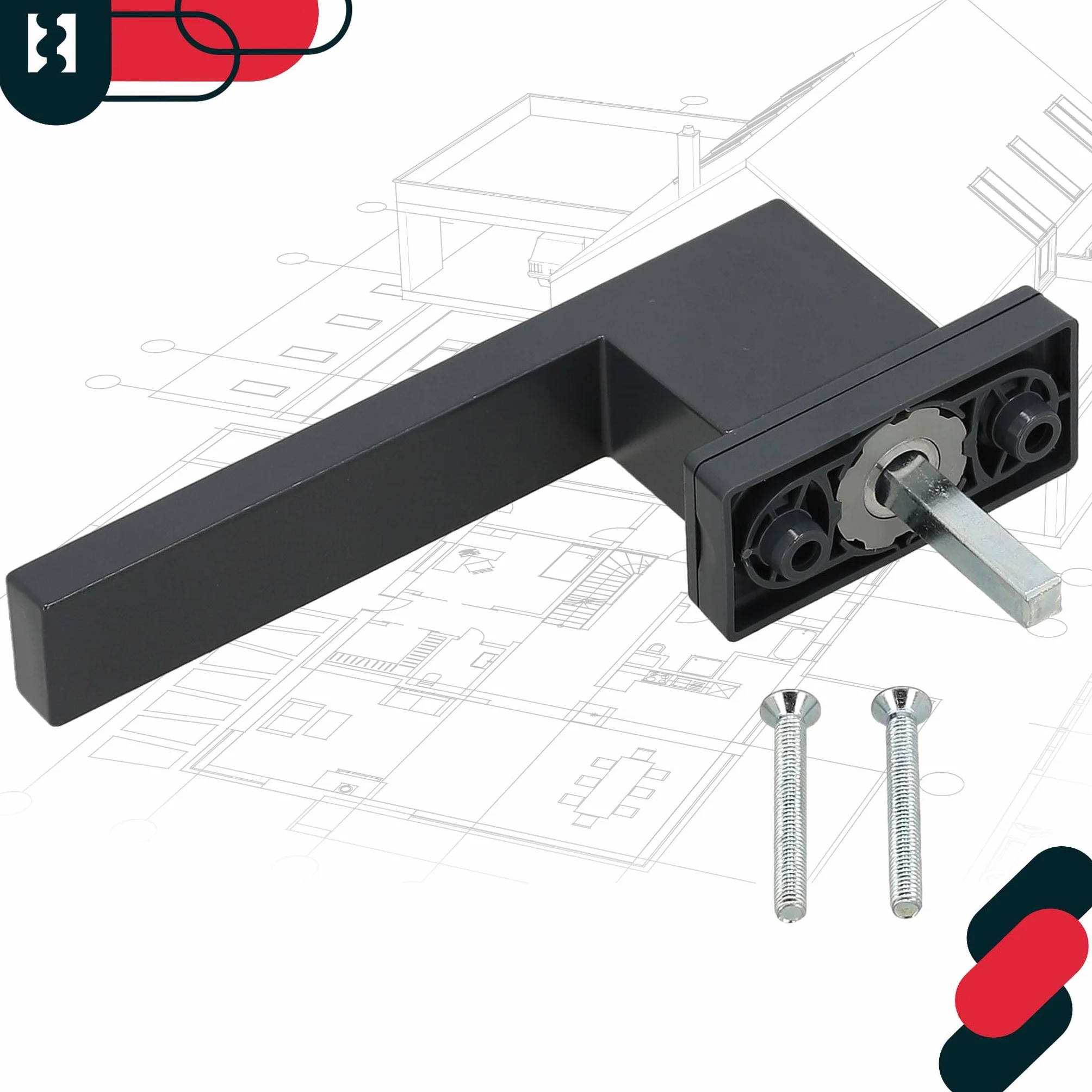 KOTARBAU® Aluminiowy uchwyt okienny, uchwyt do drzwi balkonowych, szary