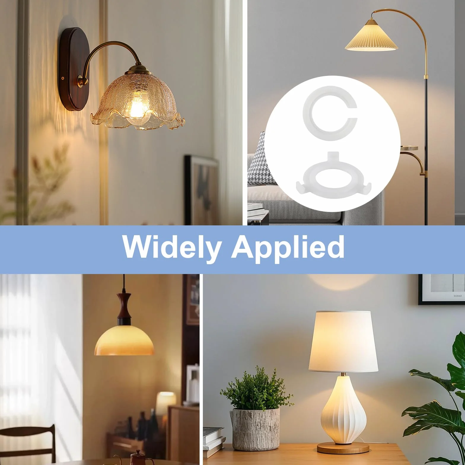 14 sztuk pierścień redukcyjny abażuru lampy, biały, pierścień adaptera klosza E27 do E14, pierścień konwertera światła, podkładka z tworzywa sztucznego, do abażuru, adaptera, złączki wymienne