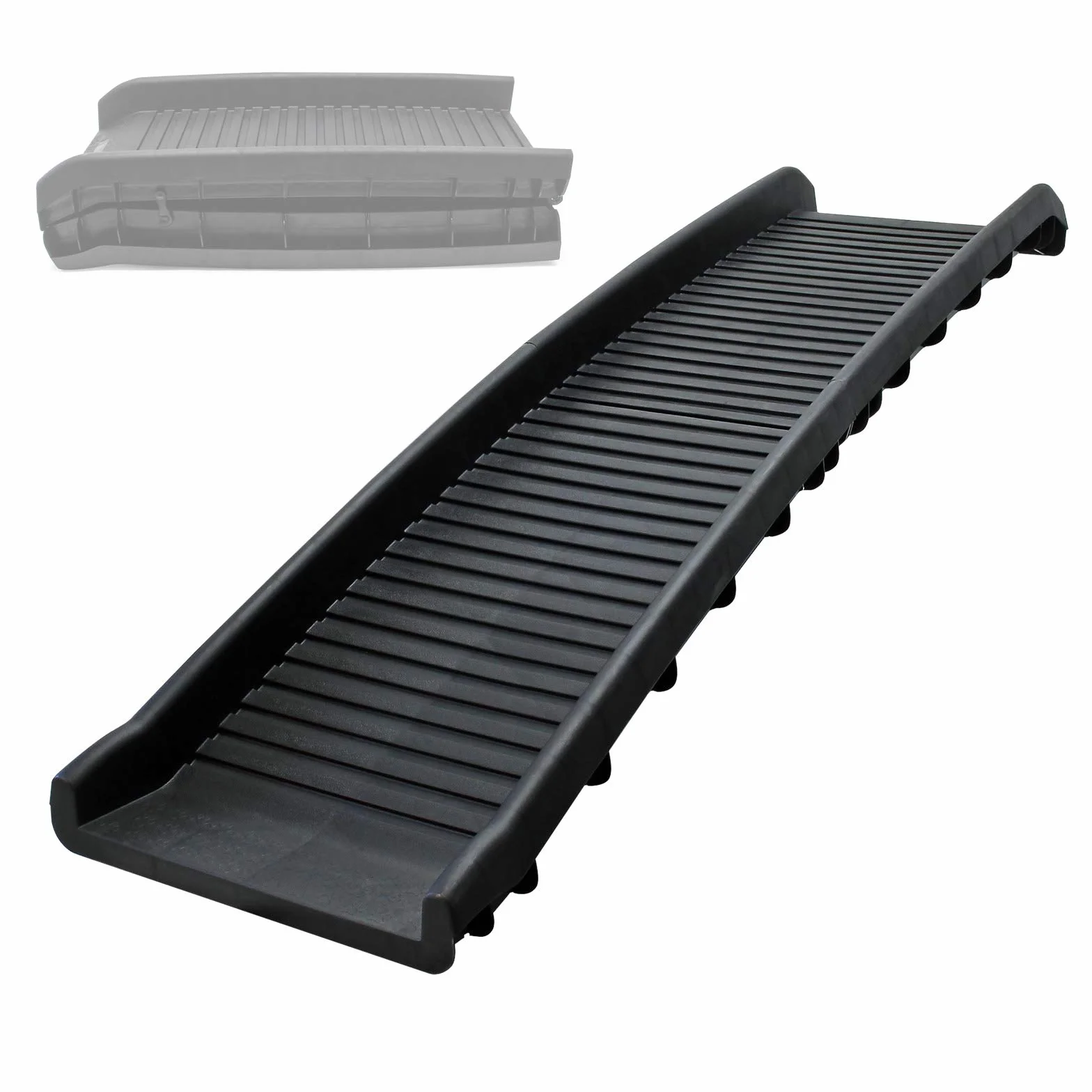 Wiltec Składana rampa dla psa do samochodu z tworzywa sztucznego 156 x 40 cm do 90 kg, platforma do wchodzenia dla psa do auta, antypoślizgowa i lekka