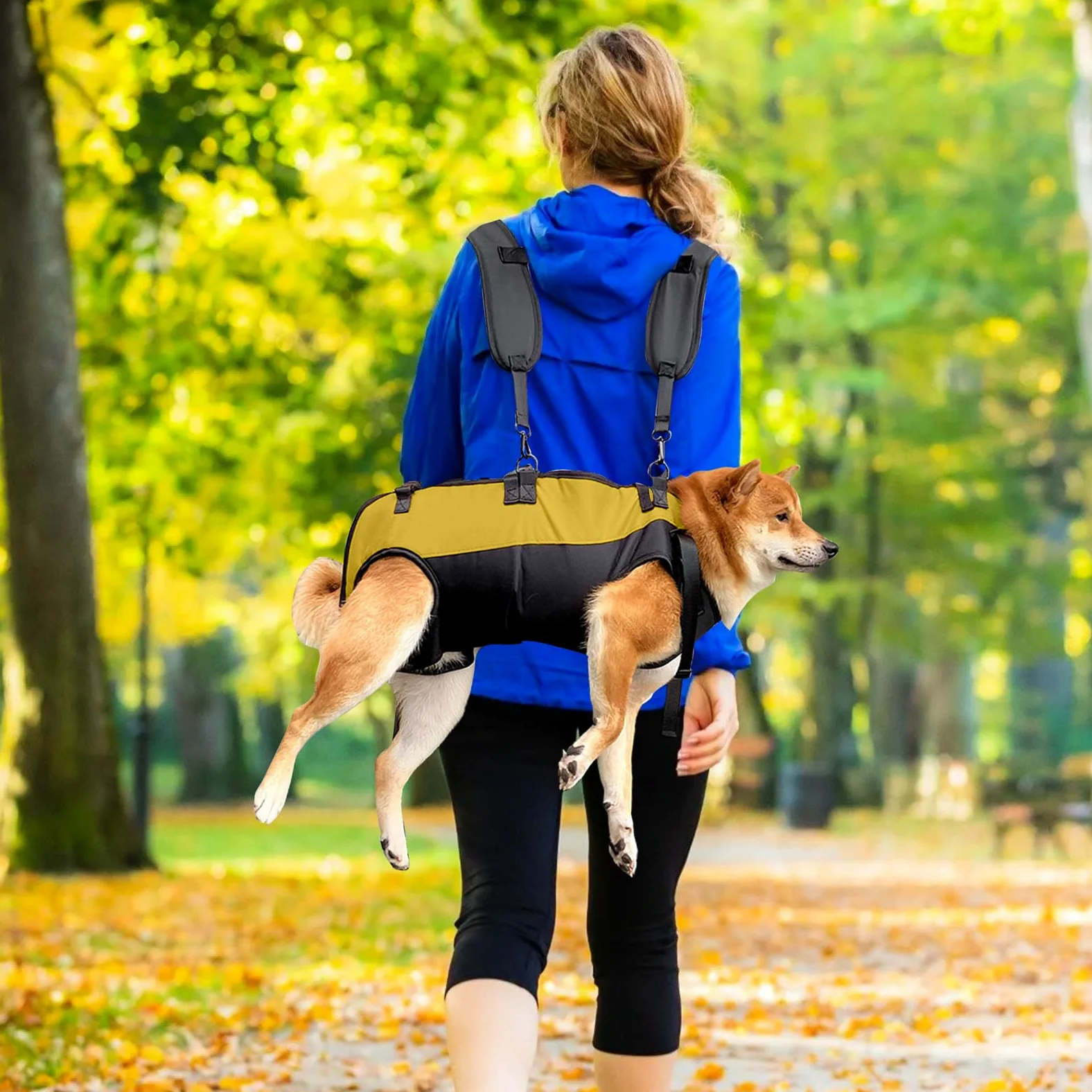 PETCUTE Plecak dla psa z uchwytem, oddychająca uprząż do podnoszenia, dla niepełnosprawnych i starszych psów