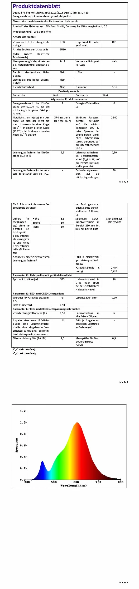 ledscom.de Lampa do czytania WAIKA z gęsią szyjką i przełącznikiem biały mat, w zestawie GU10 LED, PAR16, ciepła biel, 6,05W, 374lm, 70°, 3-stopniowy ściemniacz