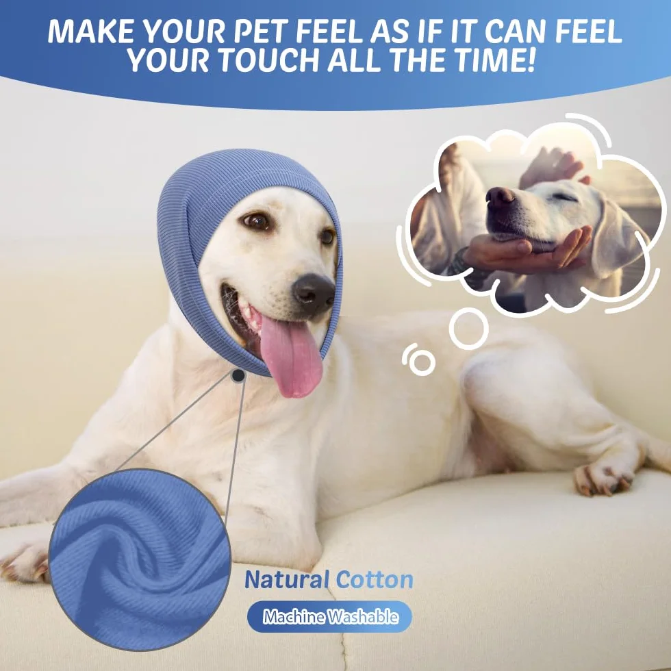 Okłady na Uszy dla Psów i Kotów - Drzemka dla Psa, Łagodzące Lęk, Redukcja Hałasu, Osłona Uszu do Pielęgnacji i Suszenia, Uspokajający Ocieplacz