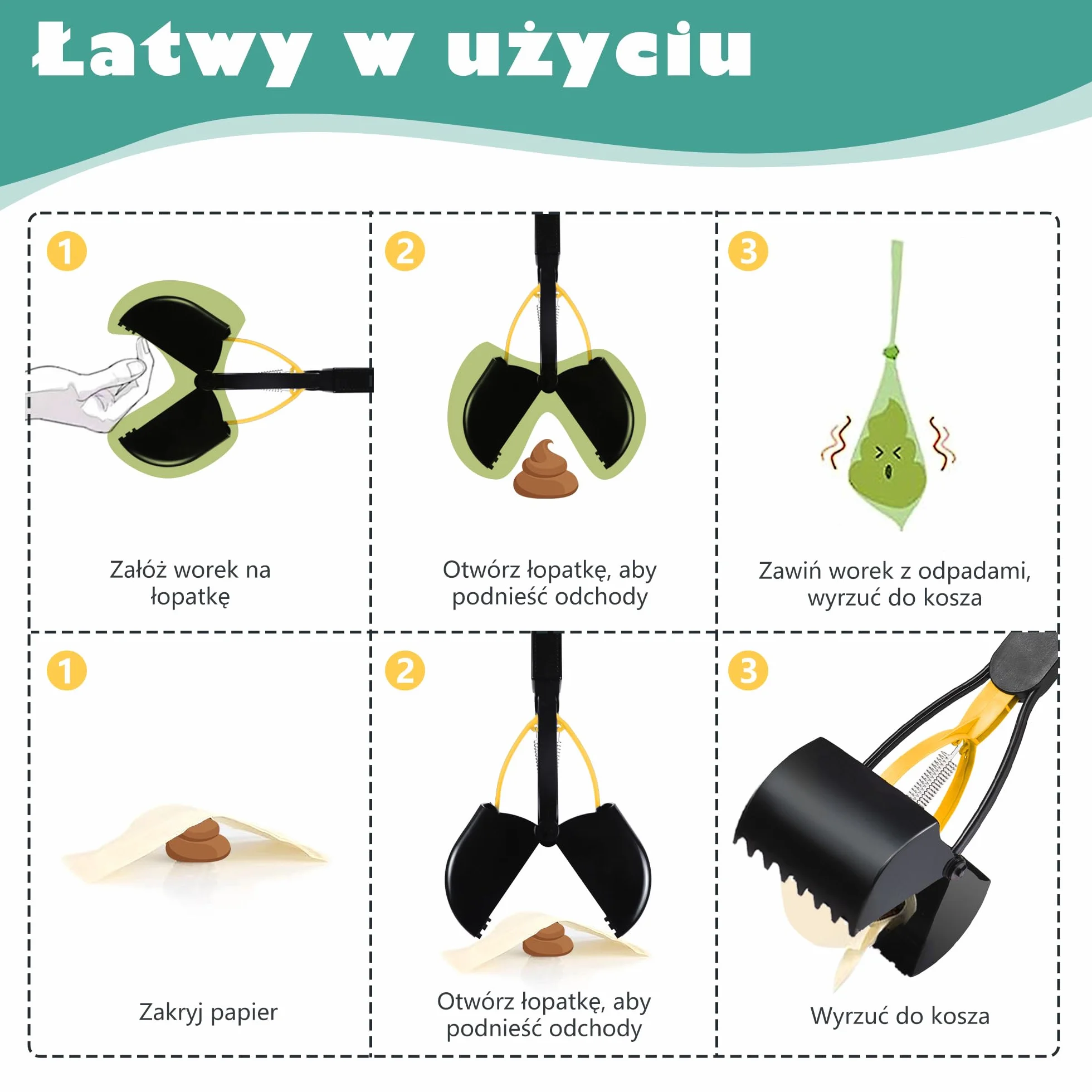 Zabawka dla Psa Długi Uchwyt 80 cm Ochrona Kręgosłupa Żółty