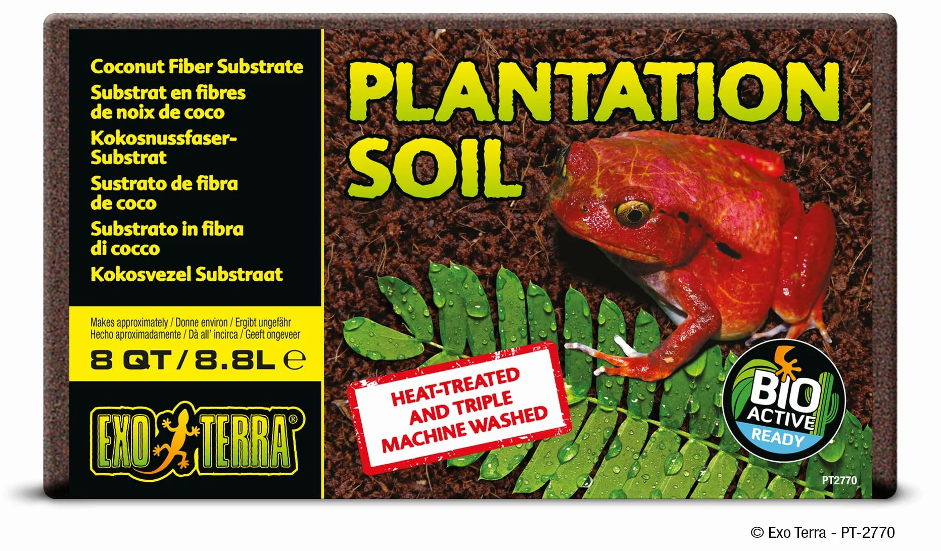 Exo Terra Plantation Soil, tropikalne podłoże do terrarium, z tłoczonych włókien skórki kokosa, 8,8 l