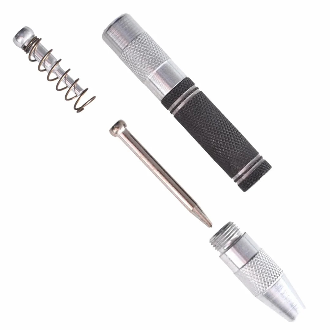 Aililong Grain Center Punch, automatyczne narzędzia z 2 wymiennymi końcówkami do metalu, drewna, szkła i blach stalowych, 2-częściowy 130mm x 12mm