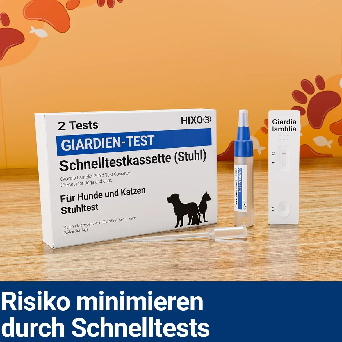 2X Test szybki na lamblie dla psów i kotów – niezawodny test na pasożyty jelitowe w przypadku biegunki i lambliozy – dla psów i kotów