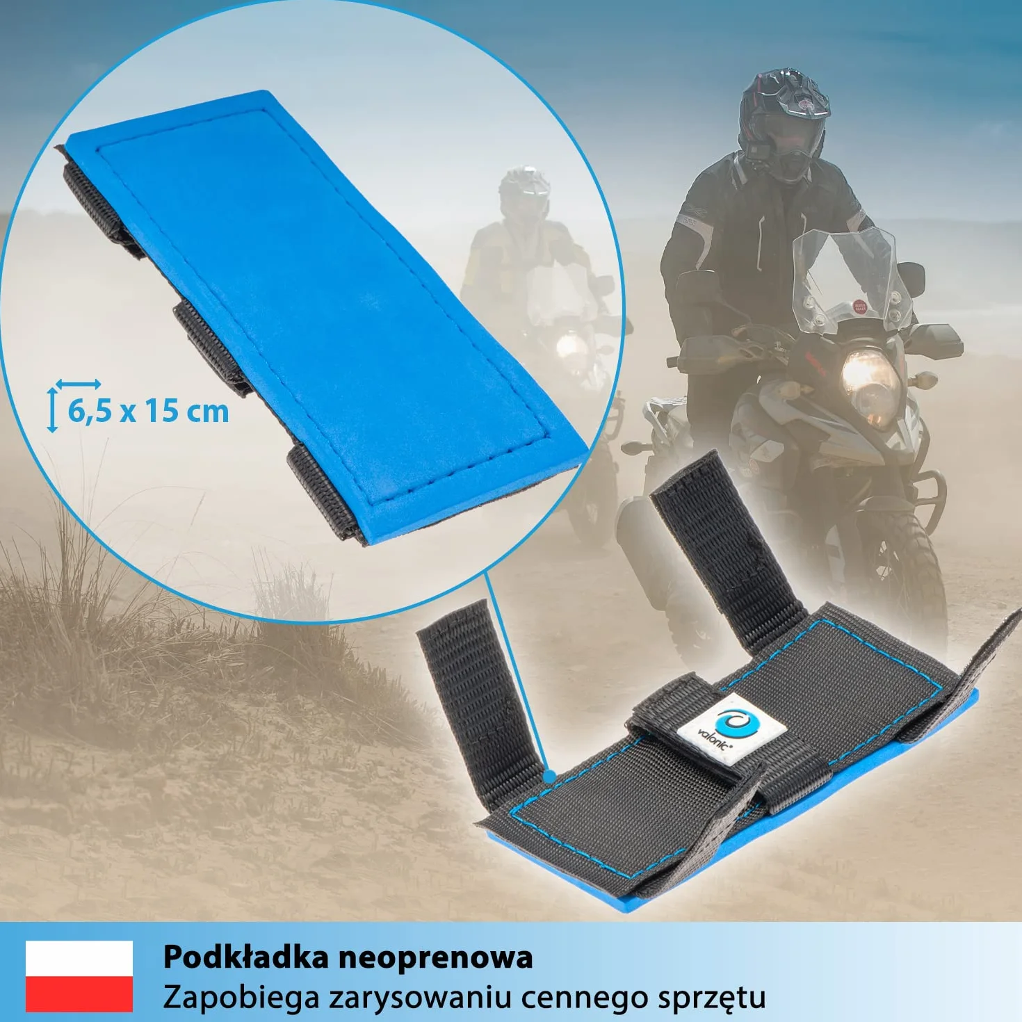 valonic KOALA - 4x ochraniacze krawędzi do paska mocującego - poduszka neoprenowa, zestaw ochrony krawędzi z zapięciem na rzep - do SUP, kajaka - szerokość paska do 60 mm, torba do przechowywania