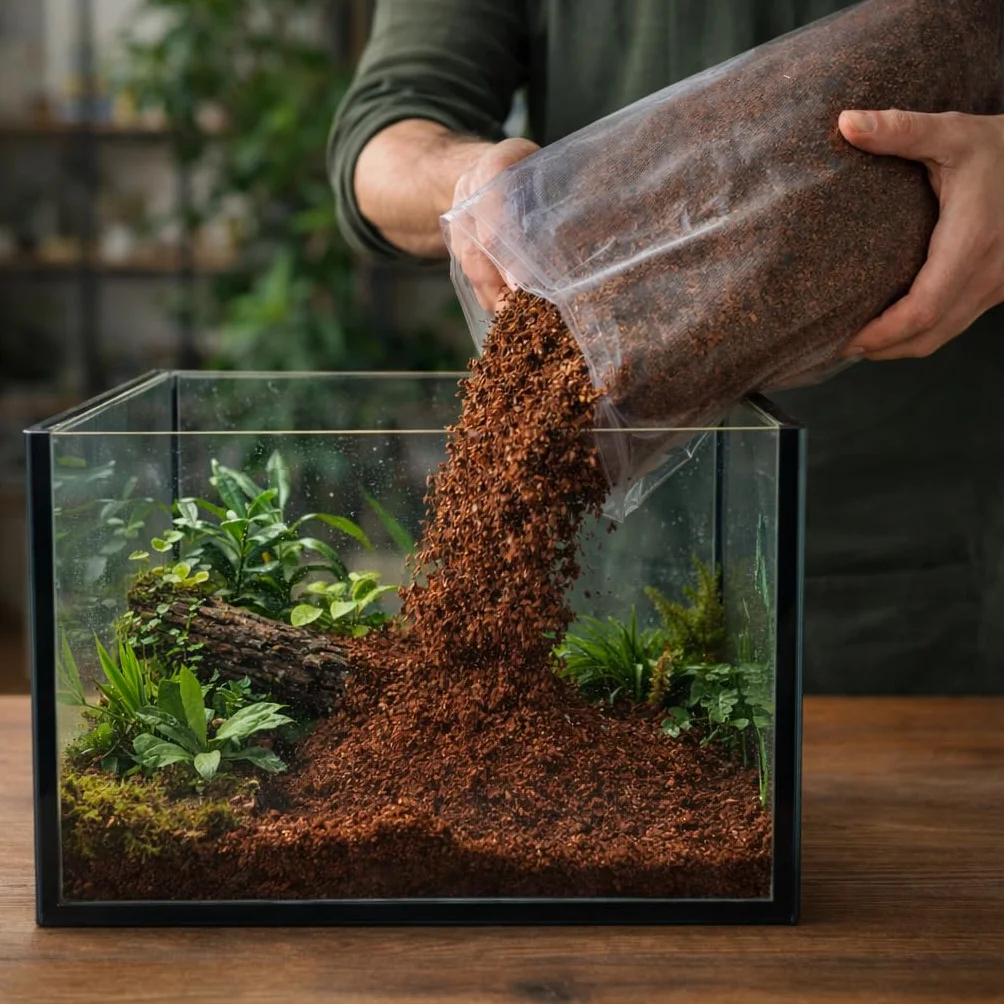Happet Podłoże kokosowe luźne 3L – naturalny substrat dla terrariów i roślin tropikalnych, gotowe do użycia, utrzymuje wilgotność i poprawia strukturę gleby