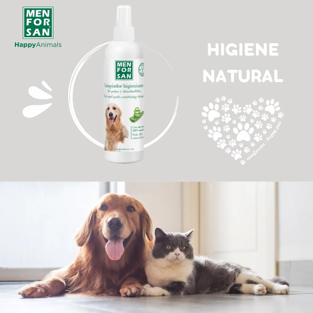 MENFORSAN Środek do czyszczenia łap i poduszek dla psów | Sofa & Bed Hygiene | All Breed Spray | With 100% natural Aloe Vera | Vegan Product | 125 ml