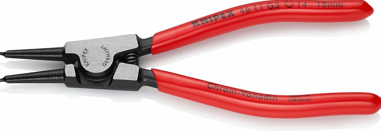 KNIPEX Szczypce do pierścieni osadczych sprężynujących do montażu pierścieni na wałkach z tworzywa sztucznego, 46 11 G3