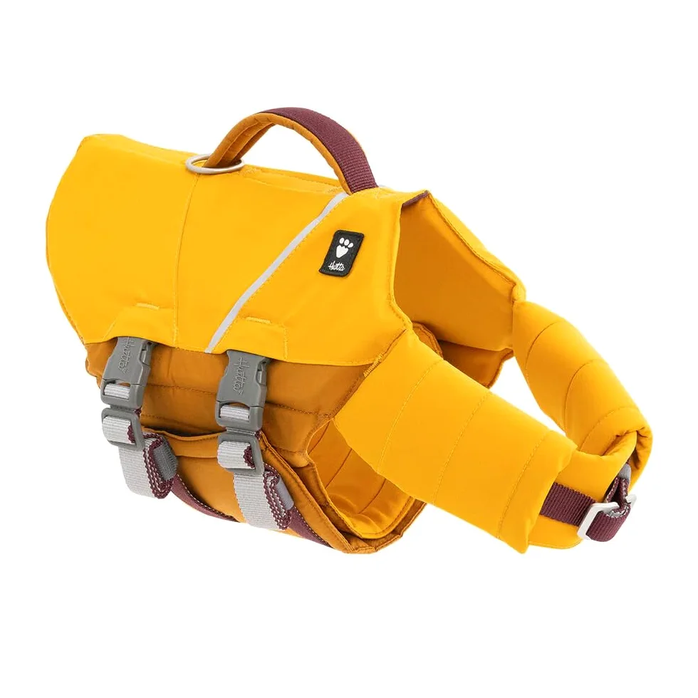 Hurtta Life Savior ECO kamizelka ratunkowa dla psów, maksymalne bezpieczeństwo w wodzie i na wodzie podczas pływania, SUP, kajaku i wycieczek łodzią (Honey, 5-10 kg)