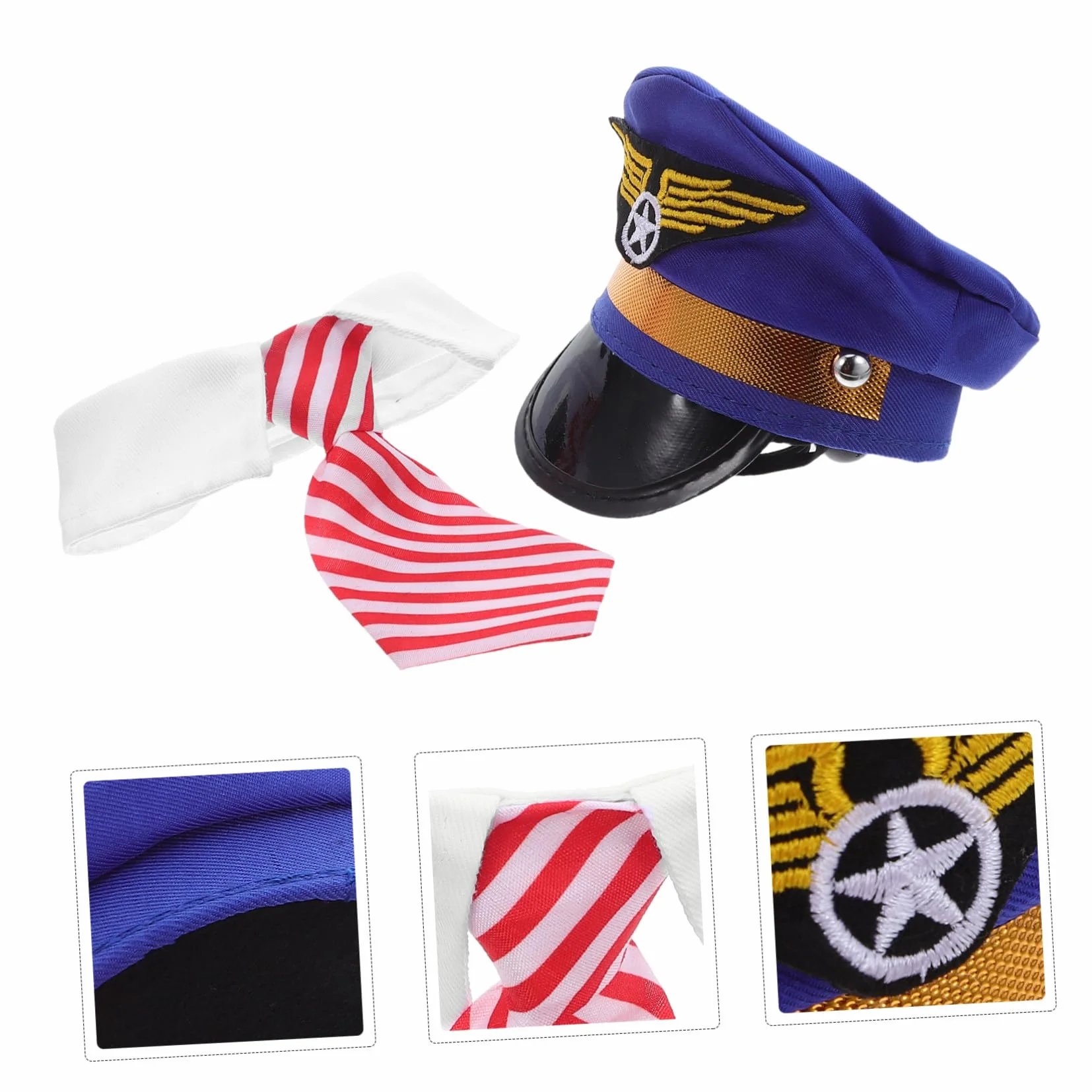 Świąteczny Czapka Pilota dla Zwierząt z Haftem i Krawatem Lekki Miękki Kapelusz Cosplay i Kota Świąteczne Przyjęcia i Sesje Zdjęciowe