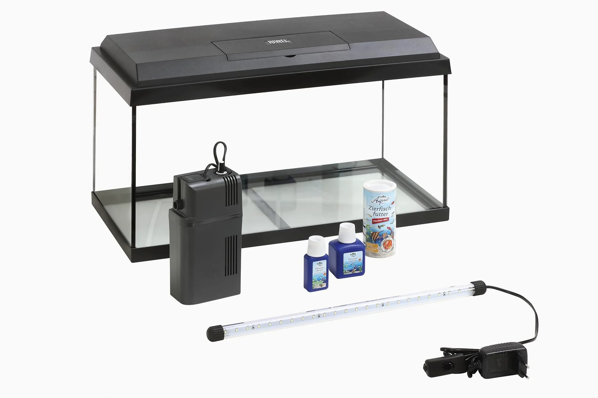 Dehner Aqua Aquarium zestaw startowy 60, ok. 61 x 37 x 31 cm, w zestawie karma i produkty do pielęgnacji