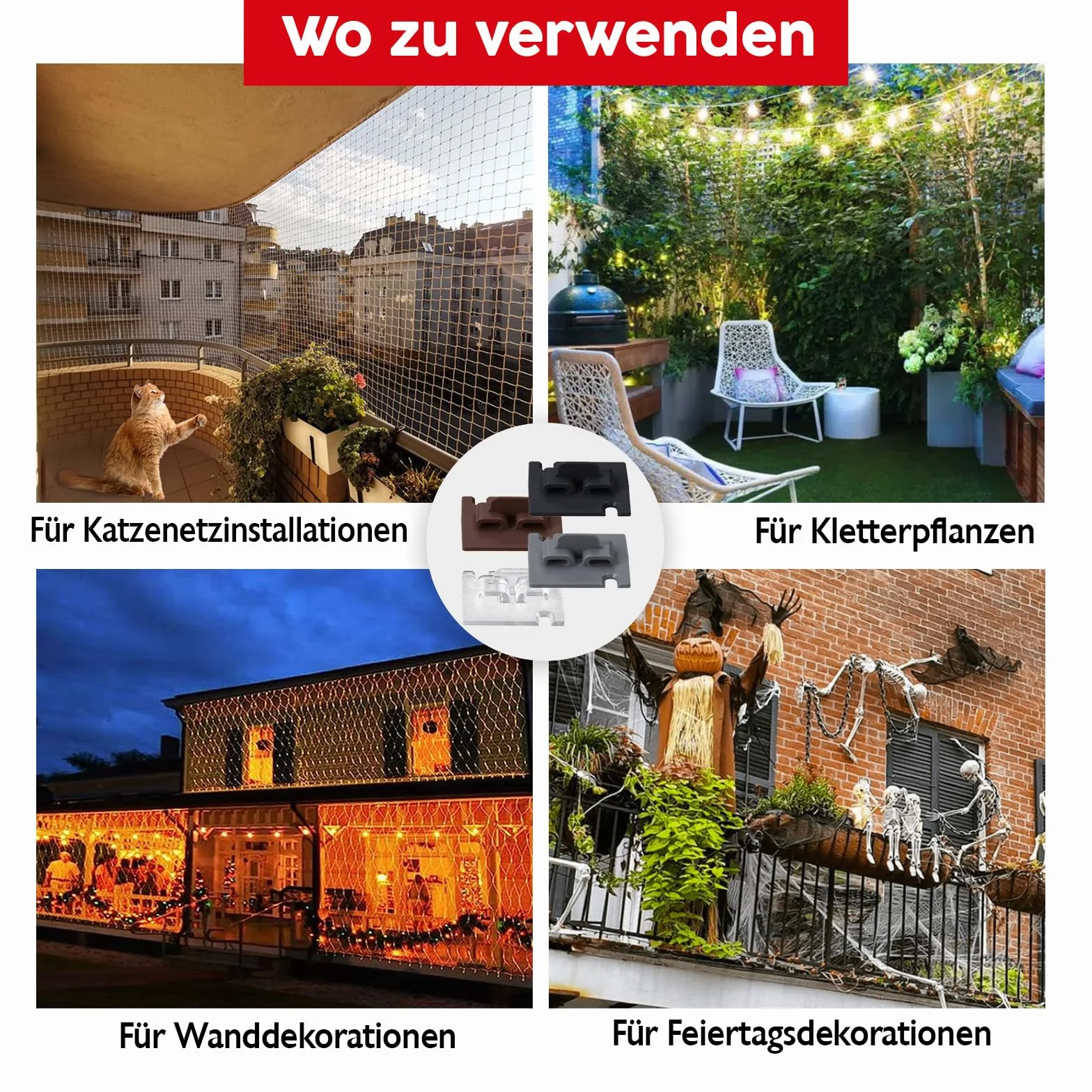 20 sztuk haczyków samoprzylepnych z klejem montażowym 30 ml, bardzo mocne, do siatki dla kotów na balkon – bez wiercenia, przezroczyste, odporne na warunki atmosferyczne, łatwy i szybki montaż