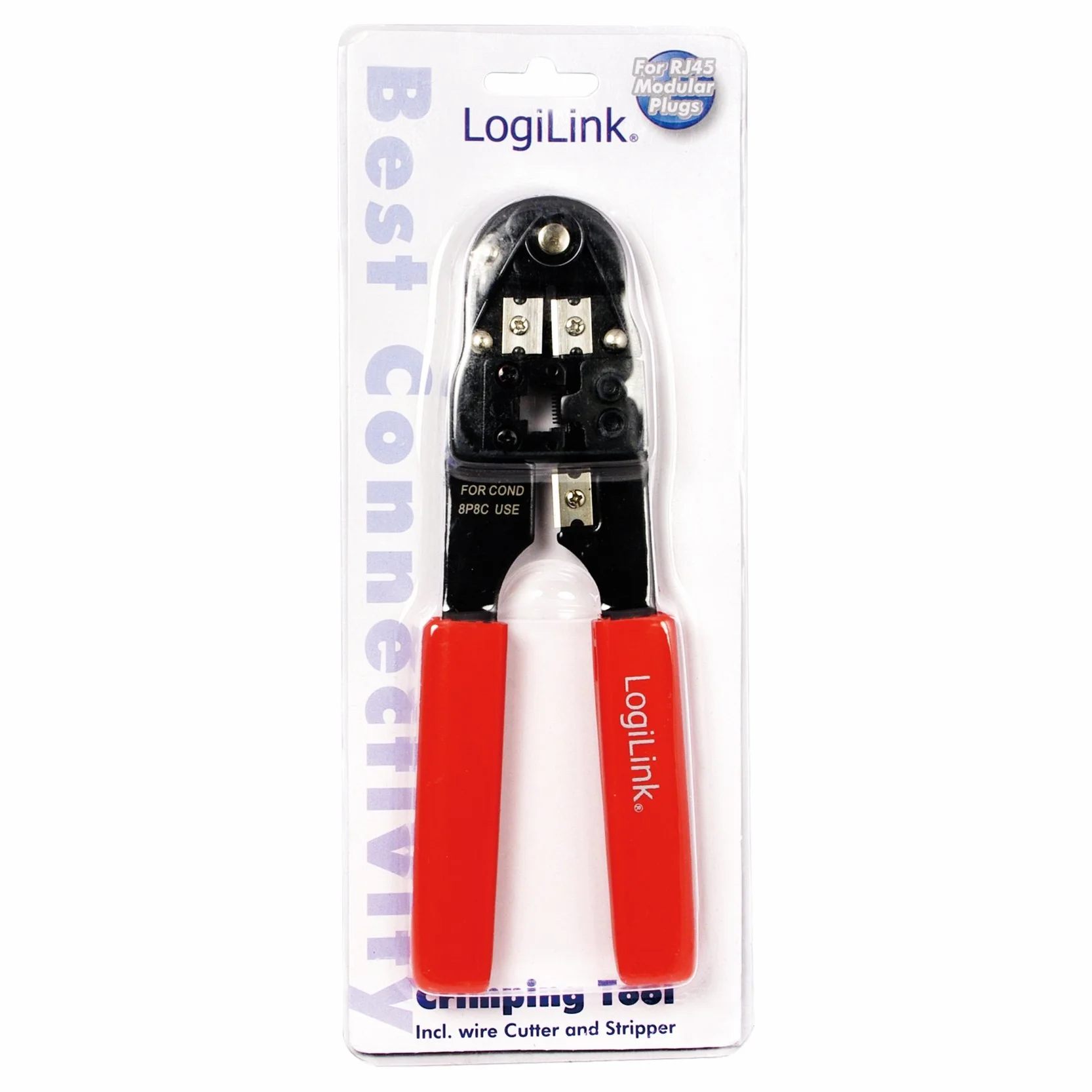 LogiLink Professional szczypce zaciskowe RJ45 z przecinakiem i ściągaczem izolacji