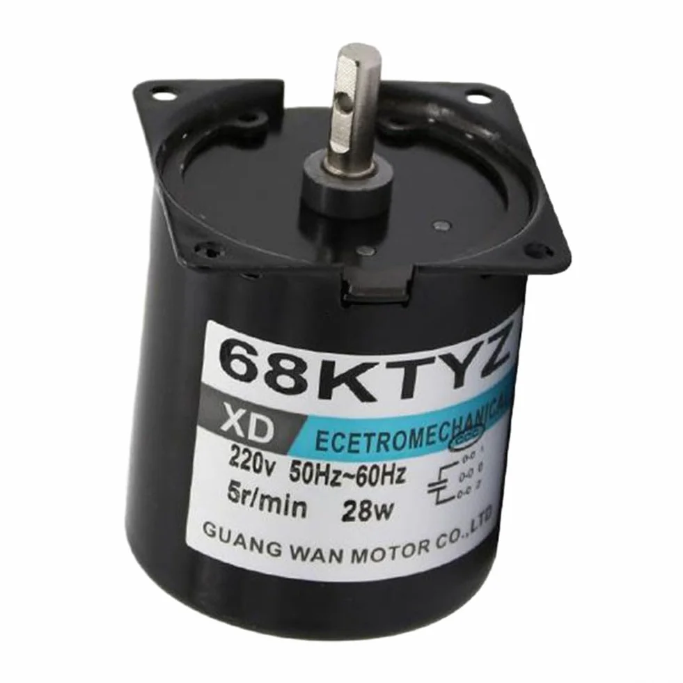 68KTYZ synchroniczny silnik skrzyni biegów AC 220 V 2,5 obr./min CW/CCW sterowany kierunek 28 W miniaturowa niska prędkość (110 obr./min)