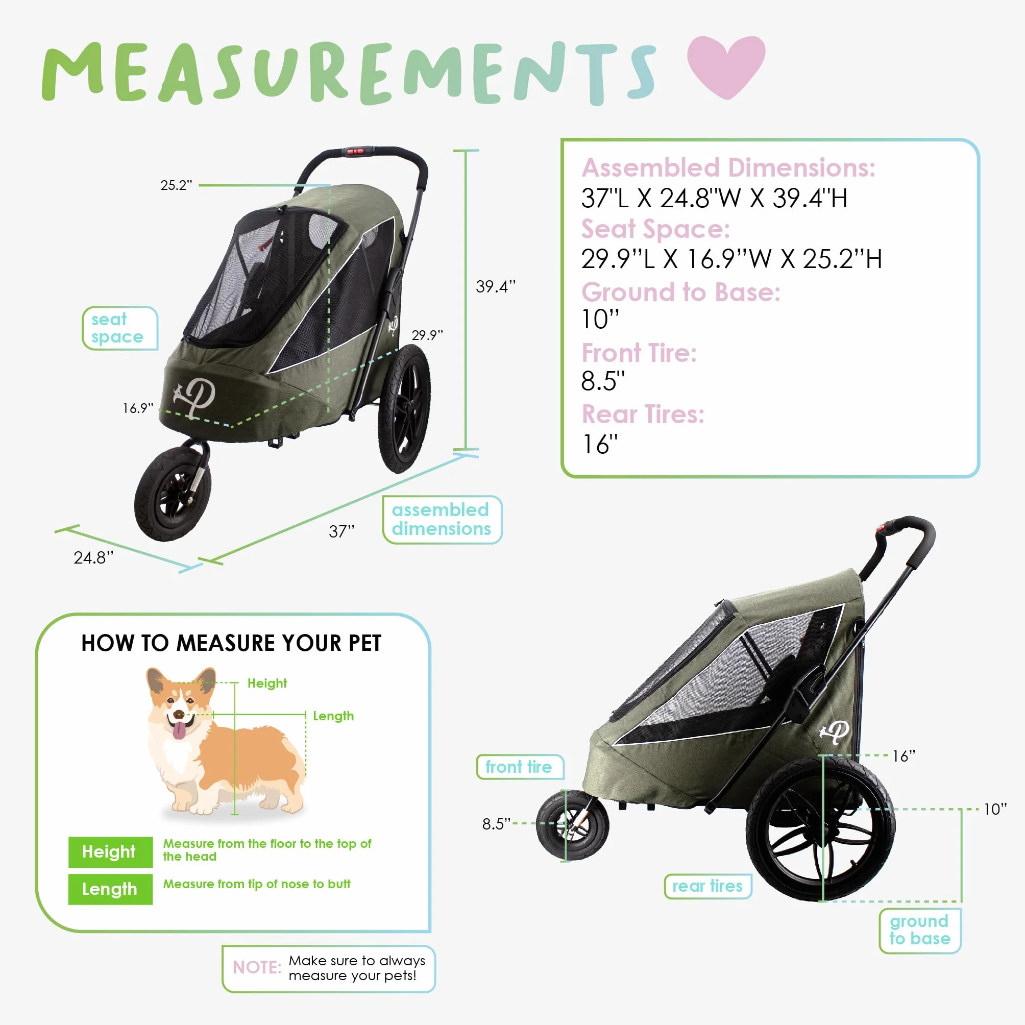PETIQUE Luksusowa przyczepa do roweru dla psw, Duy rozmiar joggera, skadanie jedn rk, opony powietrzne, osona przeciwdeszczowa, pompa do opon, adapter rowerowy, Czarny