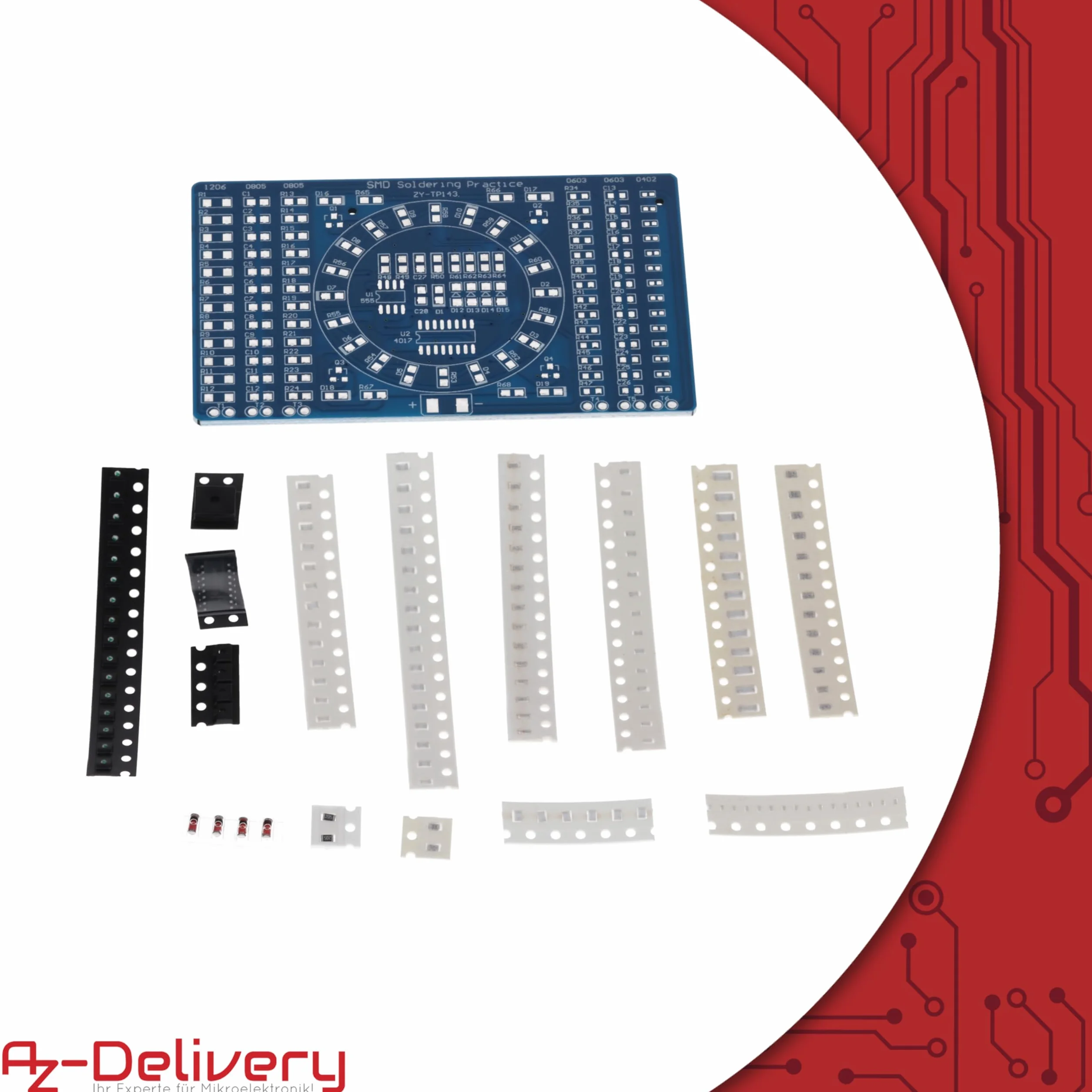 AZDelivery NE555 SMD zestaw do lutowania DIY moduł LED