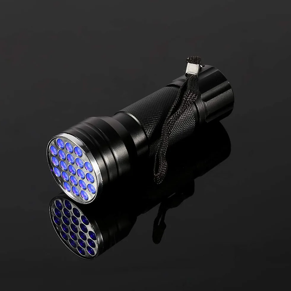 Latarka UV, czarne światło, 21 LED, 395 nM, ręczny detektor światła ultrafioletowego, do suchych plam z moczem psa/kota, pluskwa, skorpiona