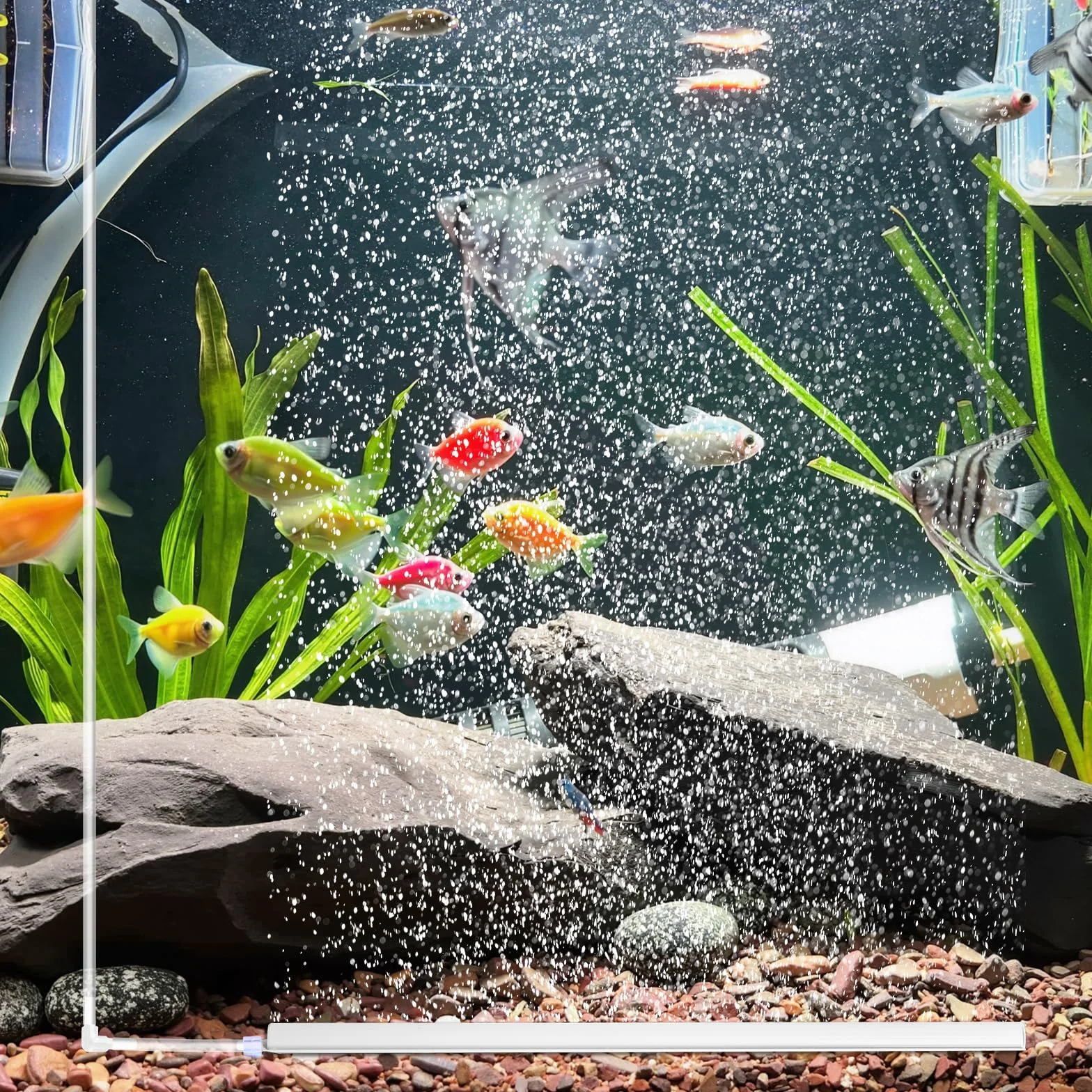 Akwarium Bubble Bar,Zestaw kamieni powietrznych do akwarium, mały Nano Bubble Stone, Super Wysoki Dyfuzor tlenu rozpuszczonego, do akwariów słodkowodnych i morskich (30cm)