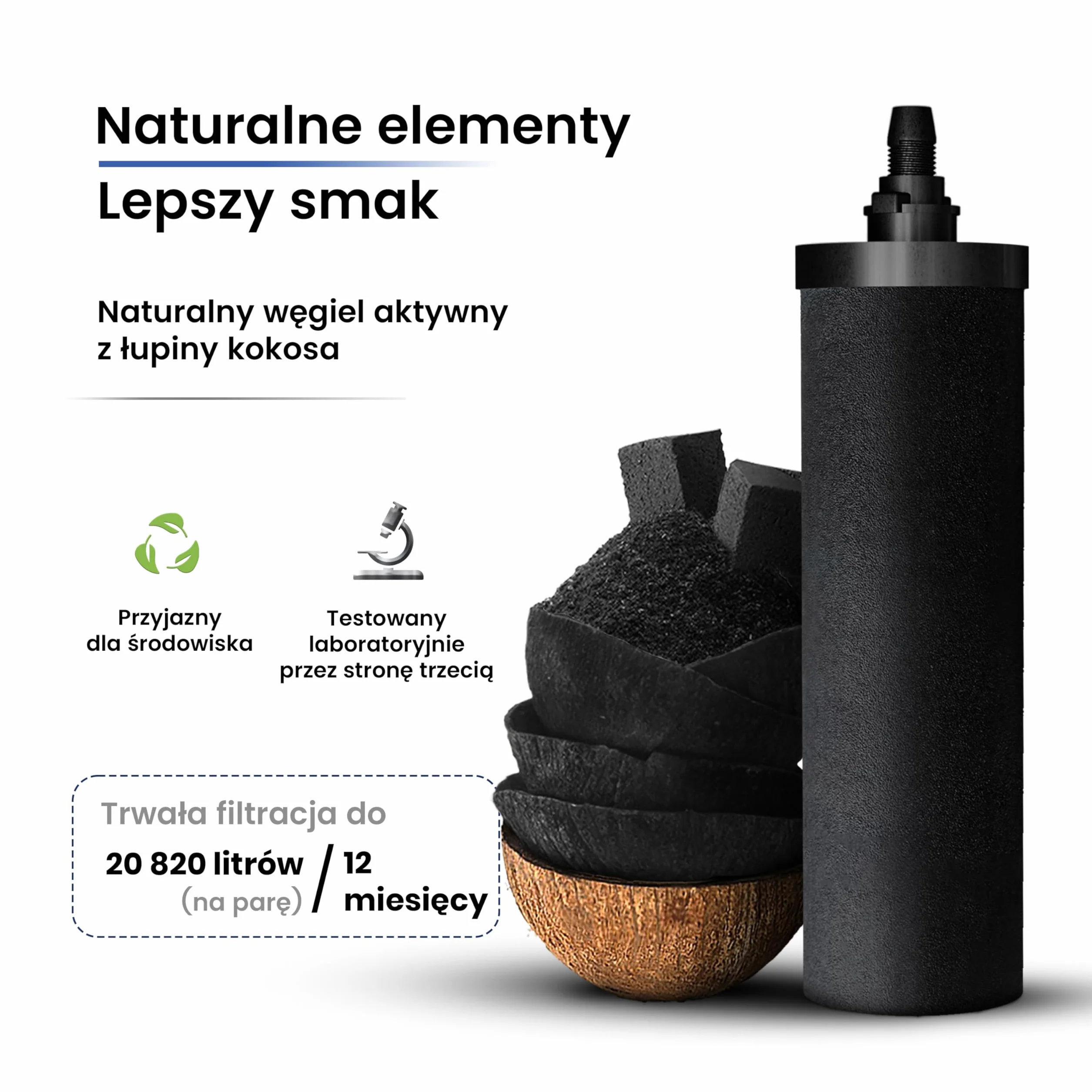 Wkłady filtracyjne PHOENIX GRAVITY Smart Carbon – zestaw 2 wkładów węglowych do filtrów wody Doulton