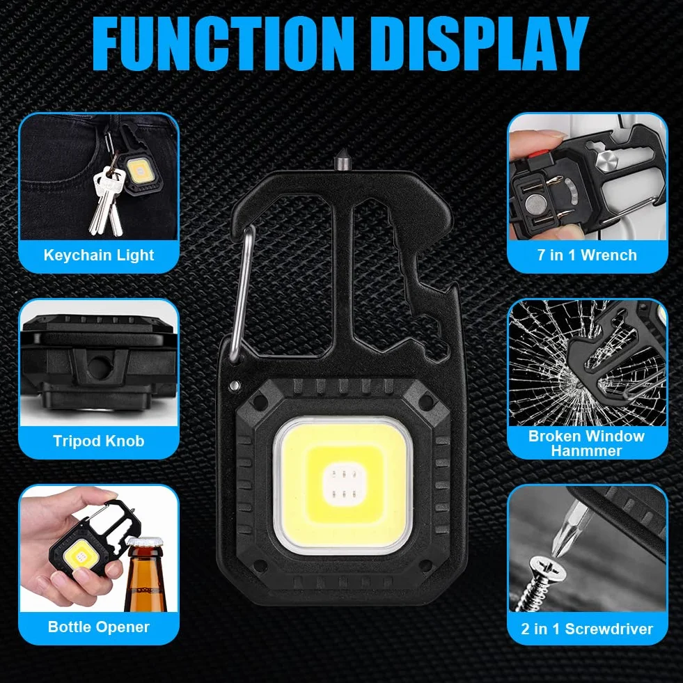 flintronic Mini latarki inspekcyjne, 800 lumenów LED, naładowalna latarka robocza, 7 trybów, latarka mechaniczna, przenośna latarka robocza, małe latarki wodoodporne do napraw campingowych, zestaw