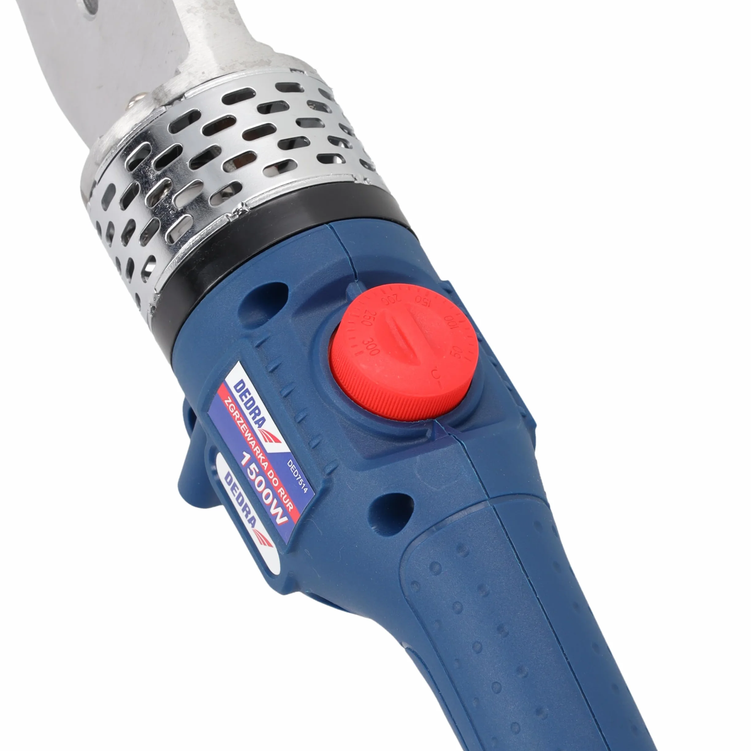 DEDRA DED7514 zgrzewarka mufowa do rur z tworzywa sztucznego, moc 1500 W, walizka metalowa, zakres Ø 16-63 mm, do 300°C, z 7-częściowymi akcesoriami