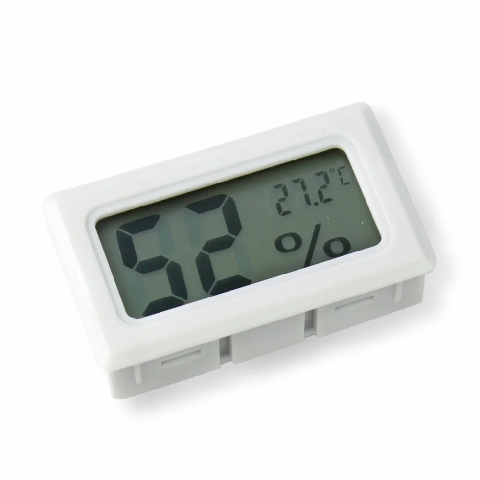 DollaTek 2-w-1 cyfrowy LCD zintegrowany termometr higrometr z zewn?trznym do inkubatora gadów akwarium drób - bia?y