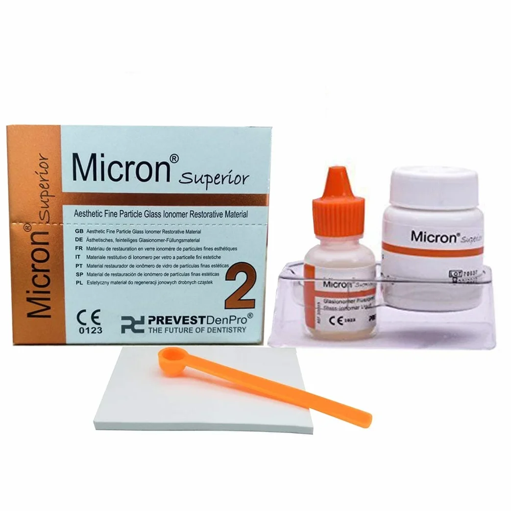Micron Superior 2 drobne cząstki szklane jonomer wypełnienia korony cement, materiał regenerujący