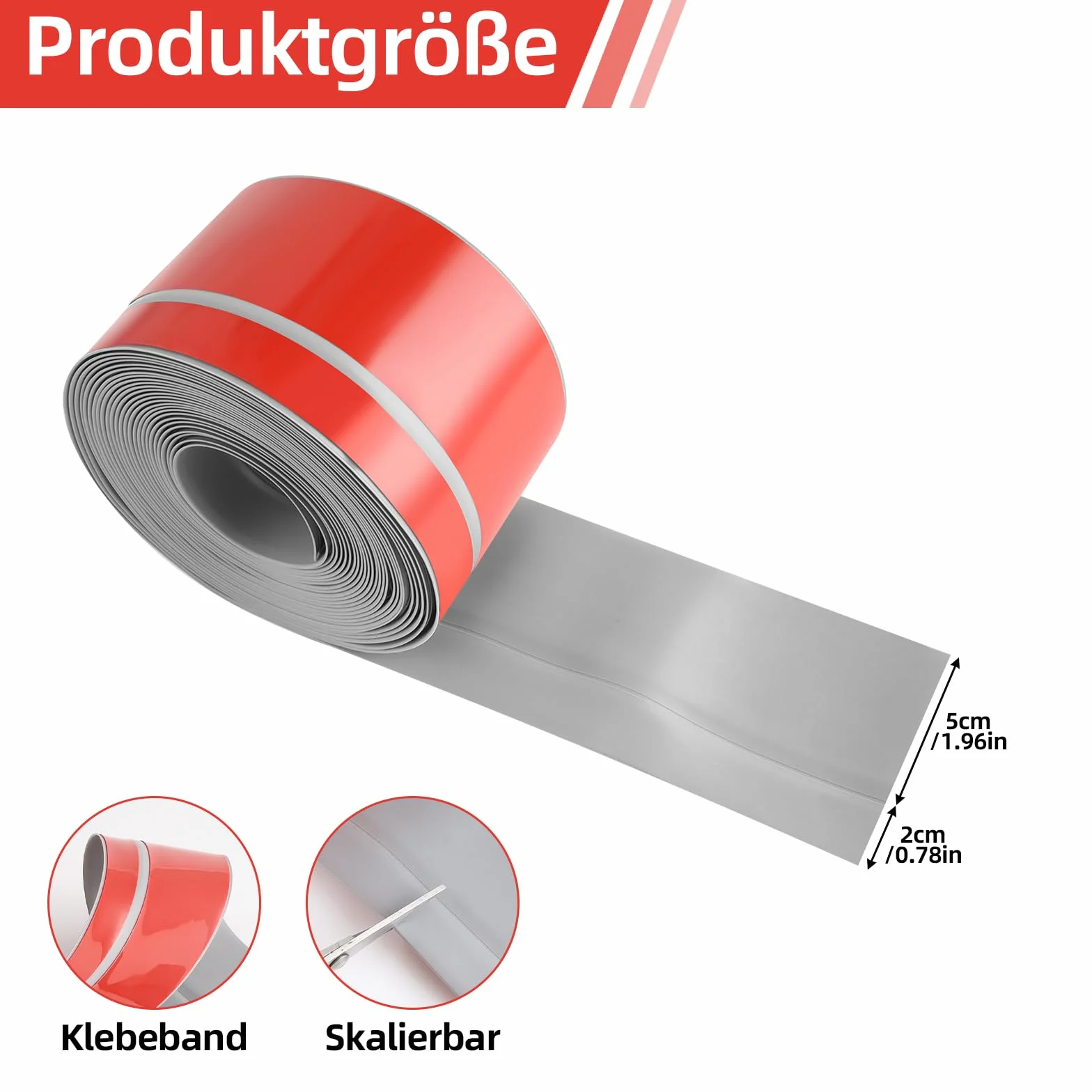 Miękka listwa przypodłogowa PCW 50x20mm 6m szary samoprzylepna