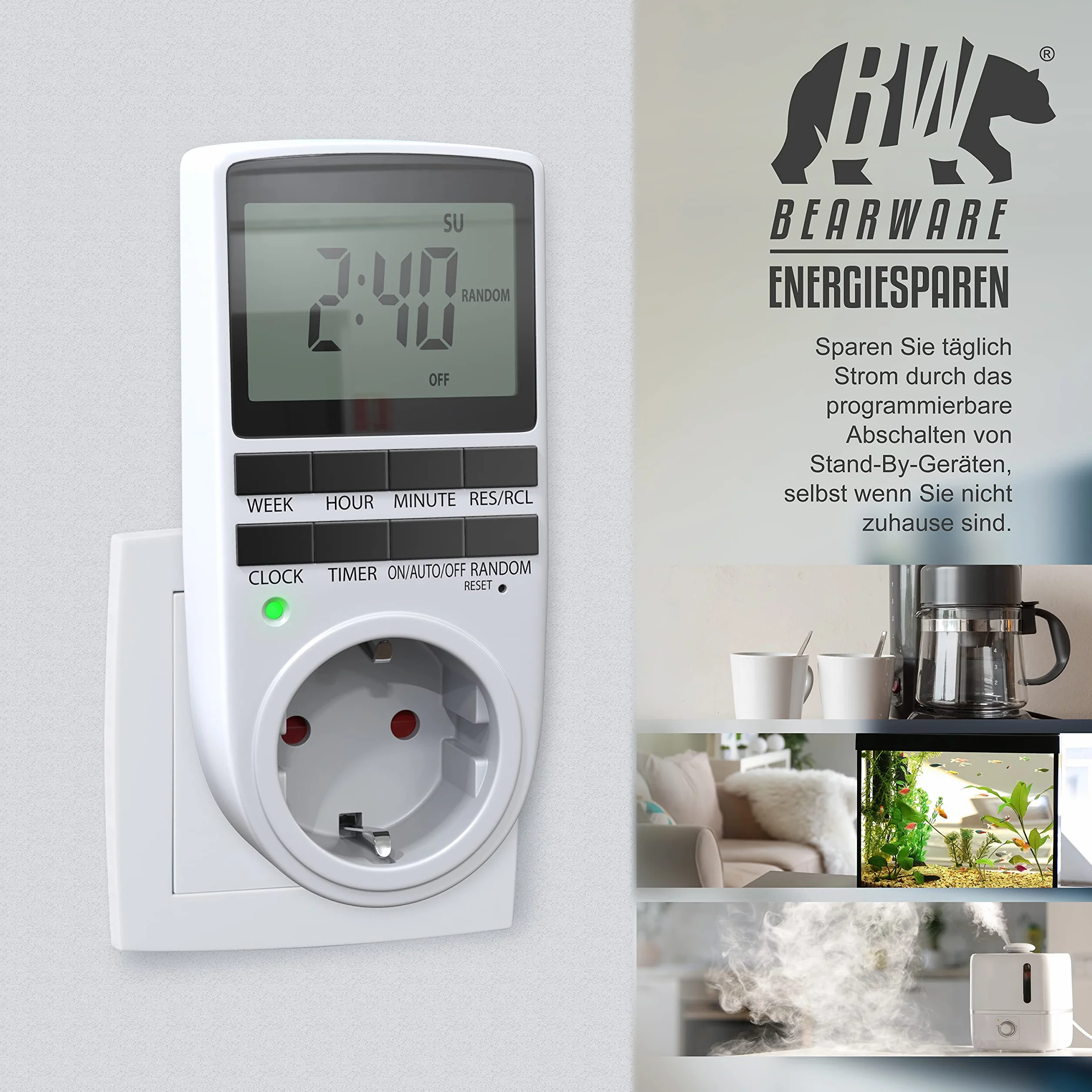 CSL Cyfrowy Timer Sterujący z Wyświetlaczem LCD o Przekątnej 2,1 Cala