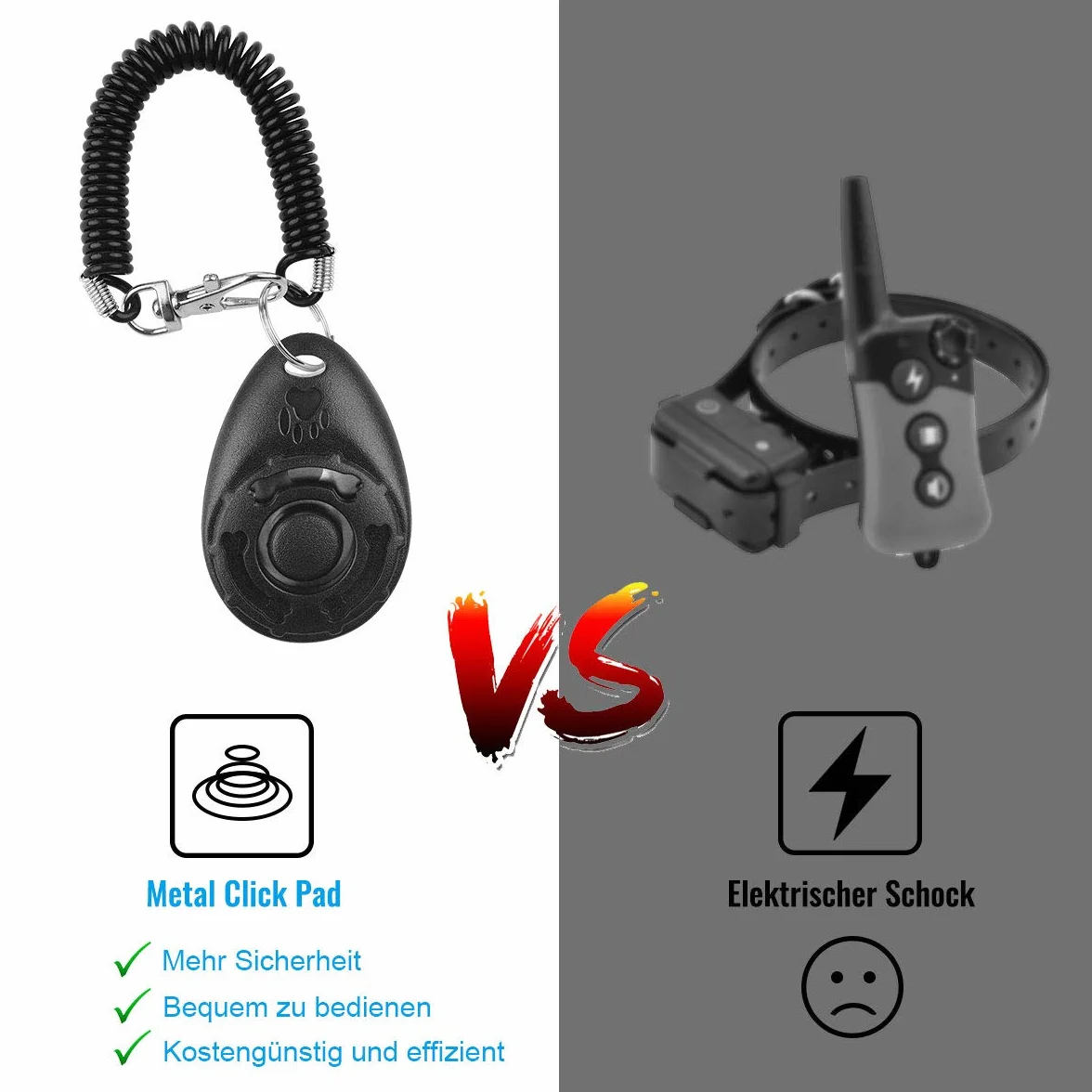 Diyife Clicker Clicker dla Psów, z Elastycznym Paskiem i Dużym Guzikiem, Profesjonalny Clicker Treningowy dla Kotów, Psów, Koni [3-pak, Czarny + Niebieski + Biały]
