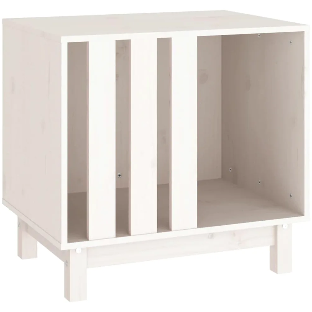 vidaXL Domek dla psa z litego drewna sosnowego 60x45x57 cm biały