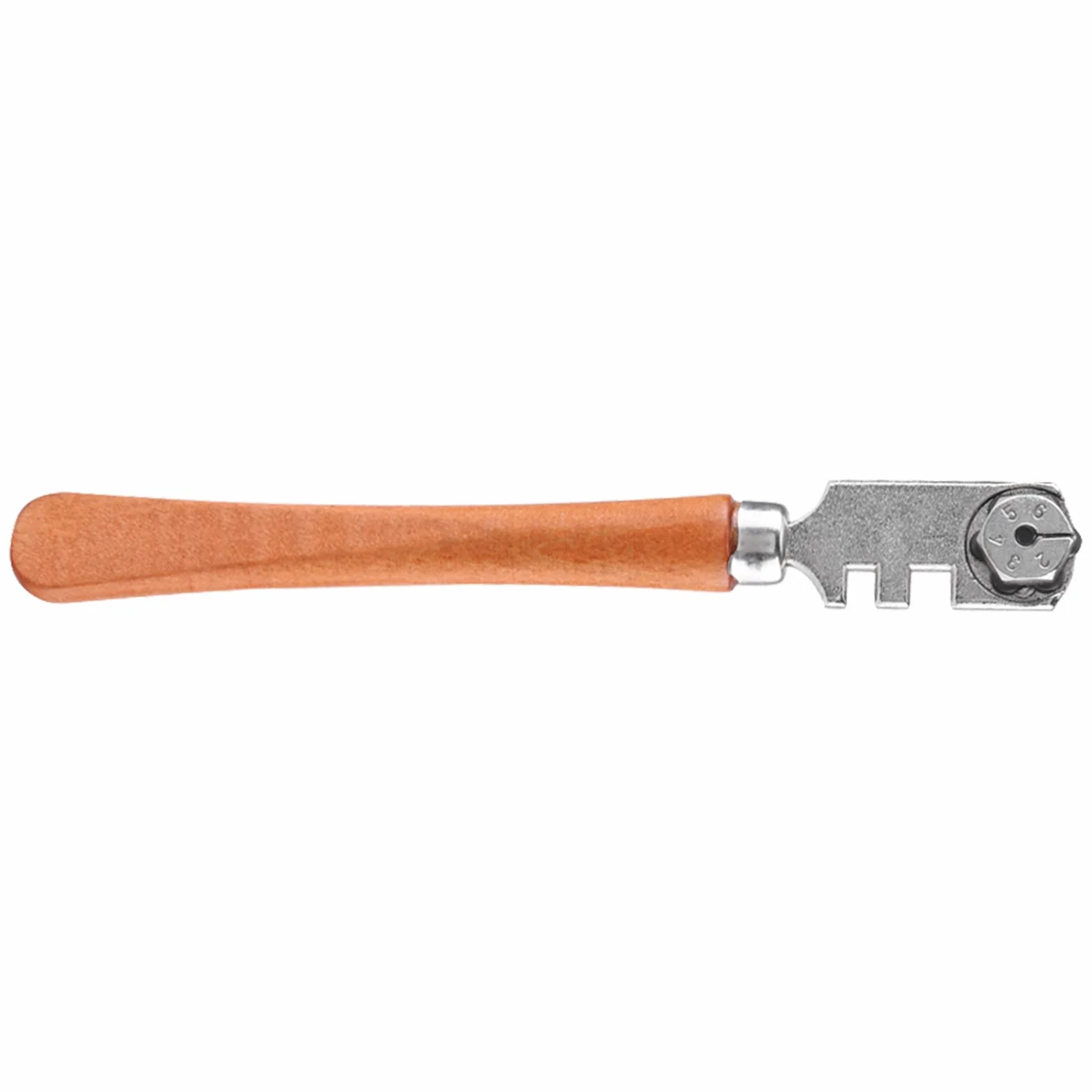 130MM Nóż do Szkła Profesjonalny Sześciokołowy Zestaw do Cięcia Ręcznego Narzędzie do Cięcia Rzemiosła z Drewnianym Uchwytem do Cięcia Płytek Szklanych i Ceramiki