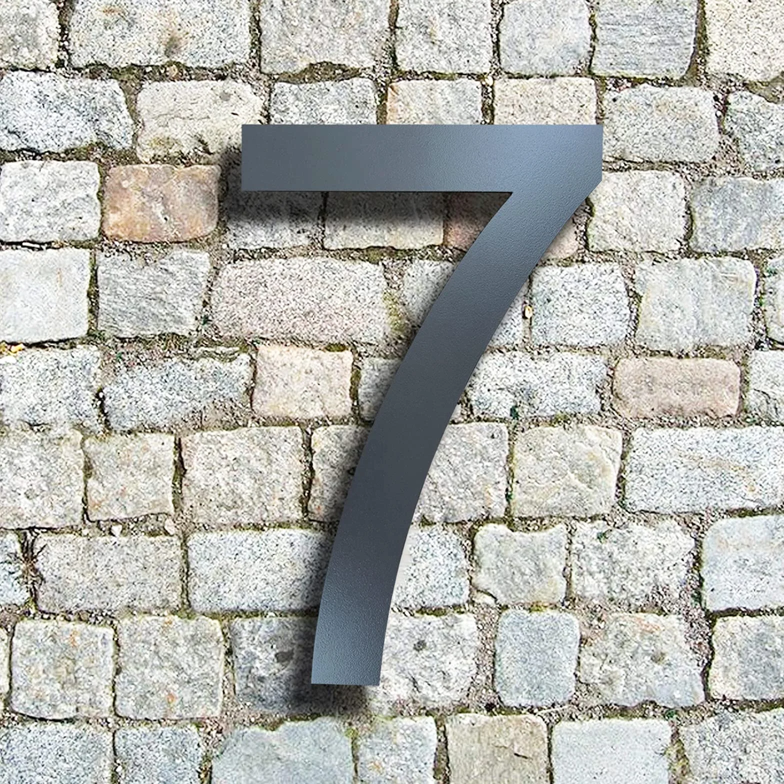 Numer domu antracyt ze stali nierdzewnej wysokość 20 cm, RAL 7016 antracyt numer domu masywna stal szlachetna drobna struktura malowana proszkowo, napis Arial - cyfra 6/9