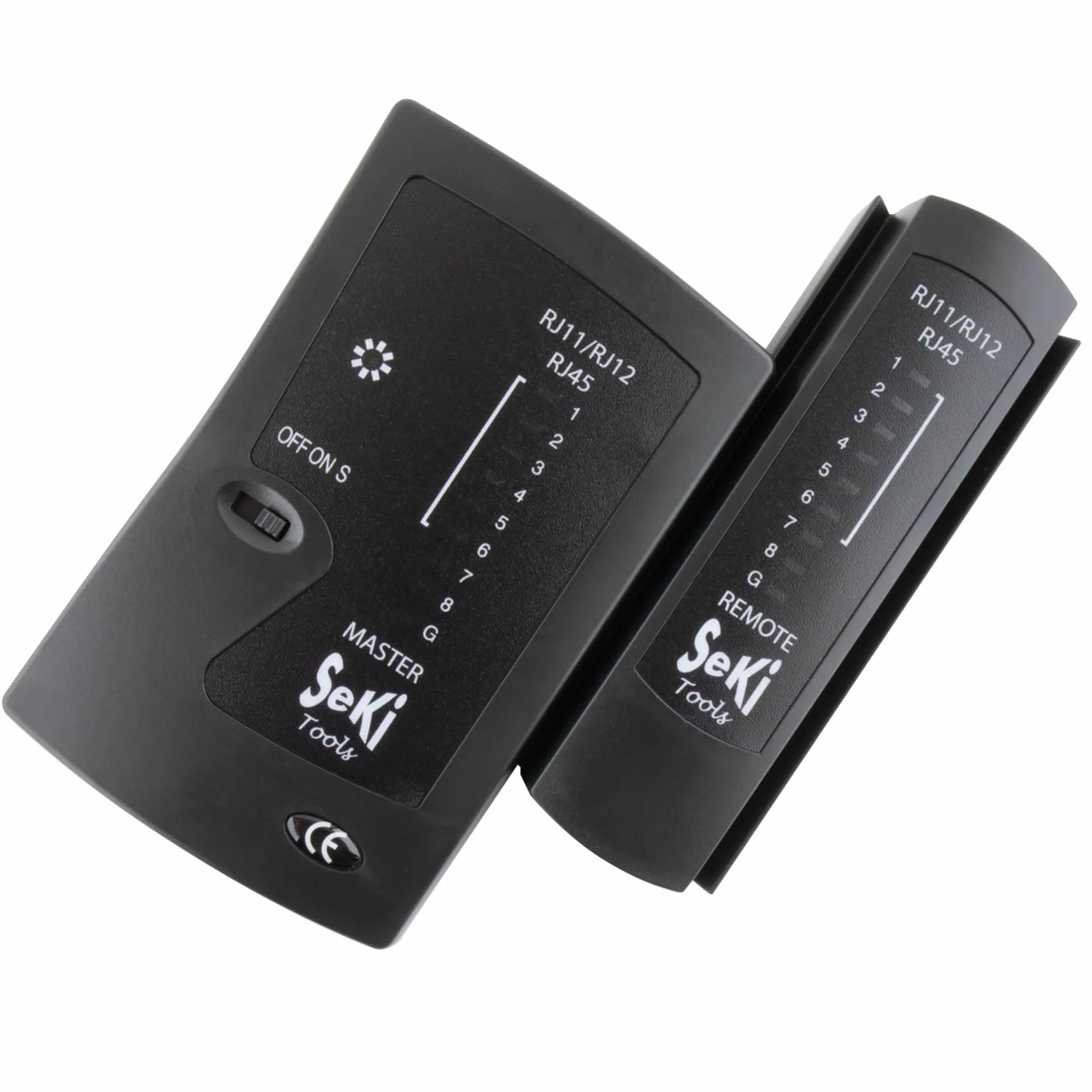 SeKi Tester sieci do RJ11, RJ12, RJ45, kabel neodymowy, ISDN LAN, kabel krosowy, tester przewodów, tester kabli, czarny do testowania i sprawdzania sieci LAN i kabli krosowych