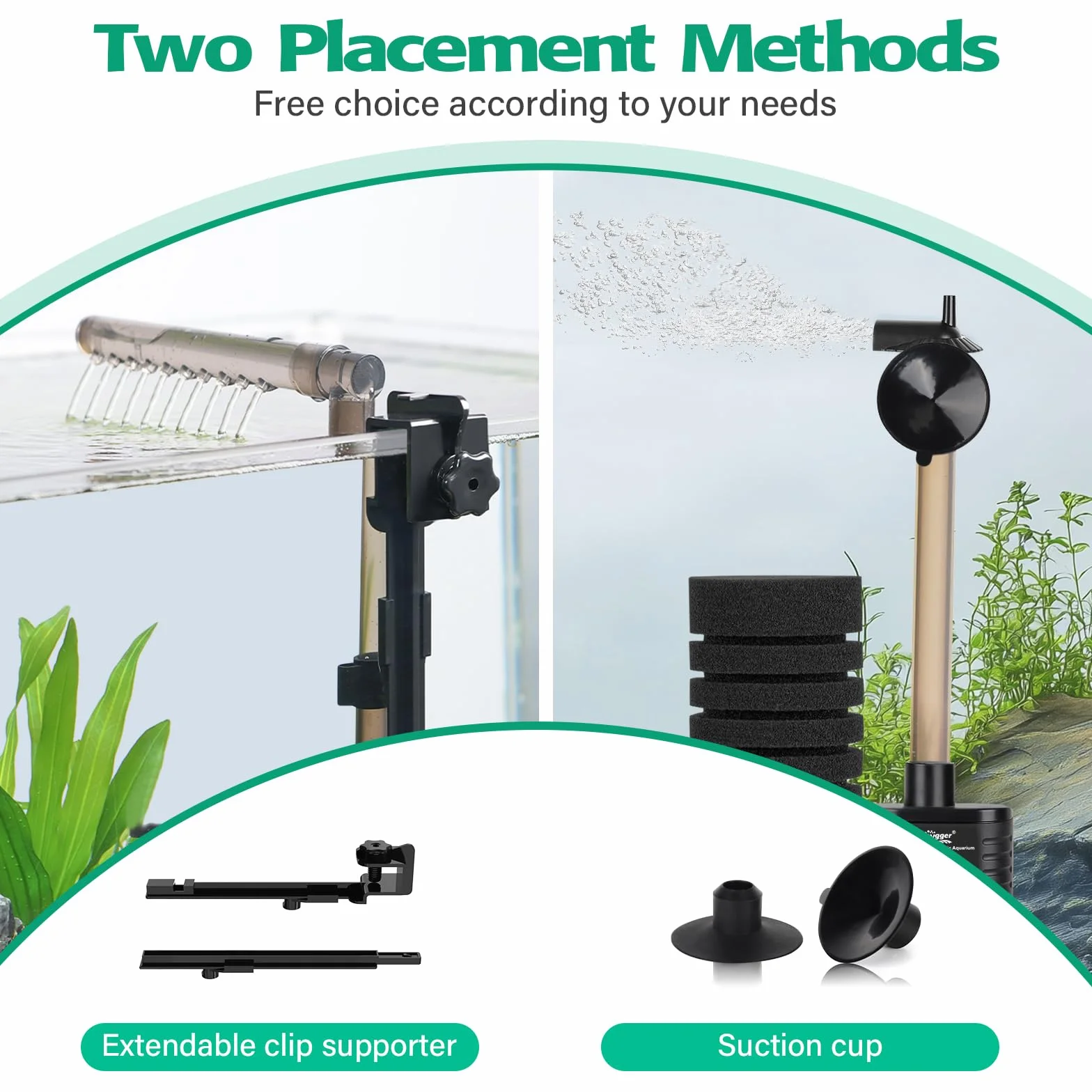 hygger Elektryczny filtr gąbkowy do akwarium, Power USB Single Aquarium Filtr Fish Tank Filtr, filtr zbiornika rybnego, cicha pianka zanurzeniowa, filtr do akwarium z filtrowanymi kulkami ceramicznymi