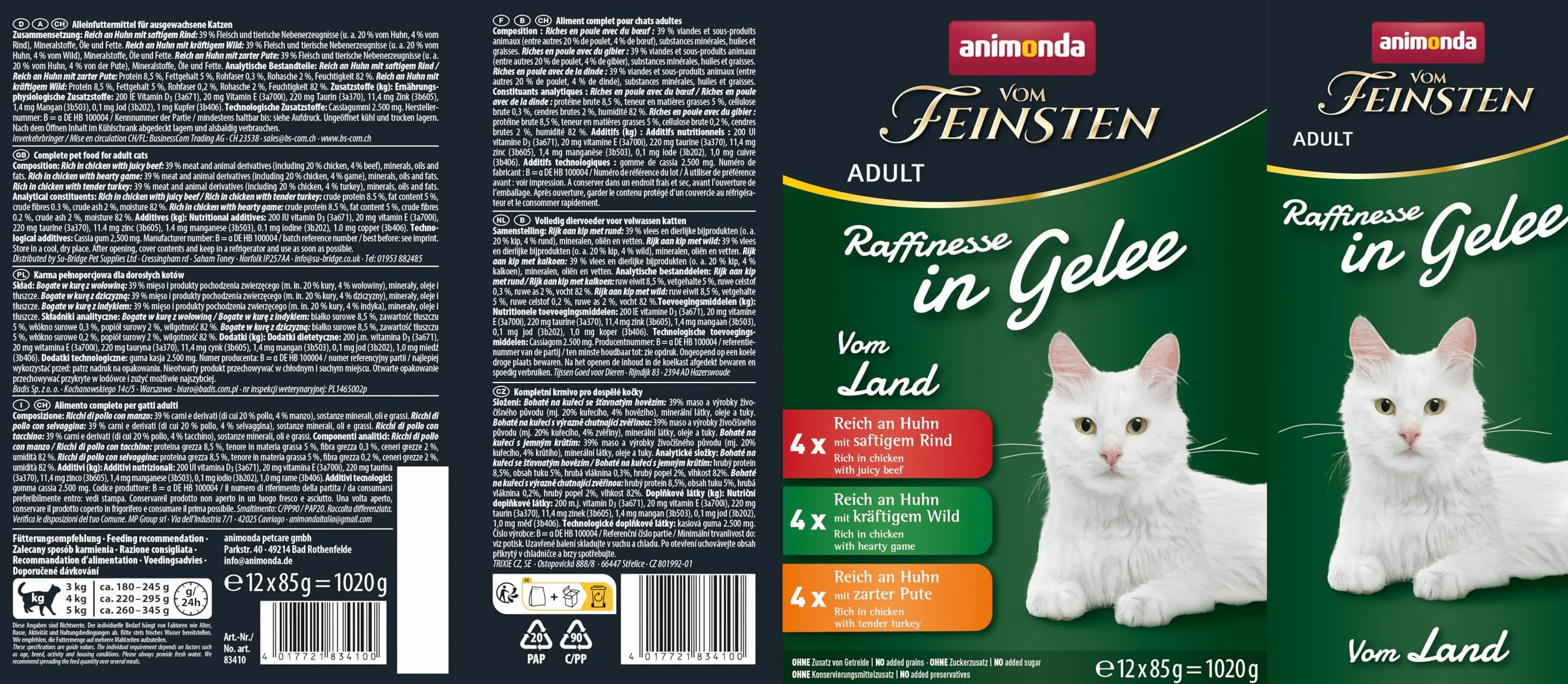 animonda Vom Feinsten Adult wyrafinowane gatunki galaretkowe 8 x 12 x 85 g