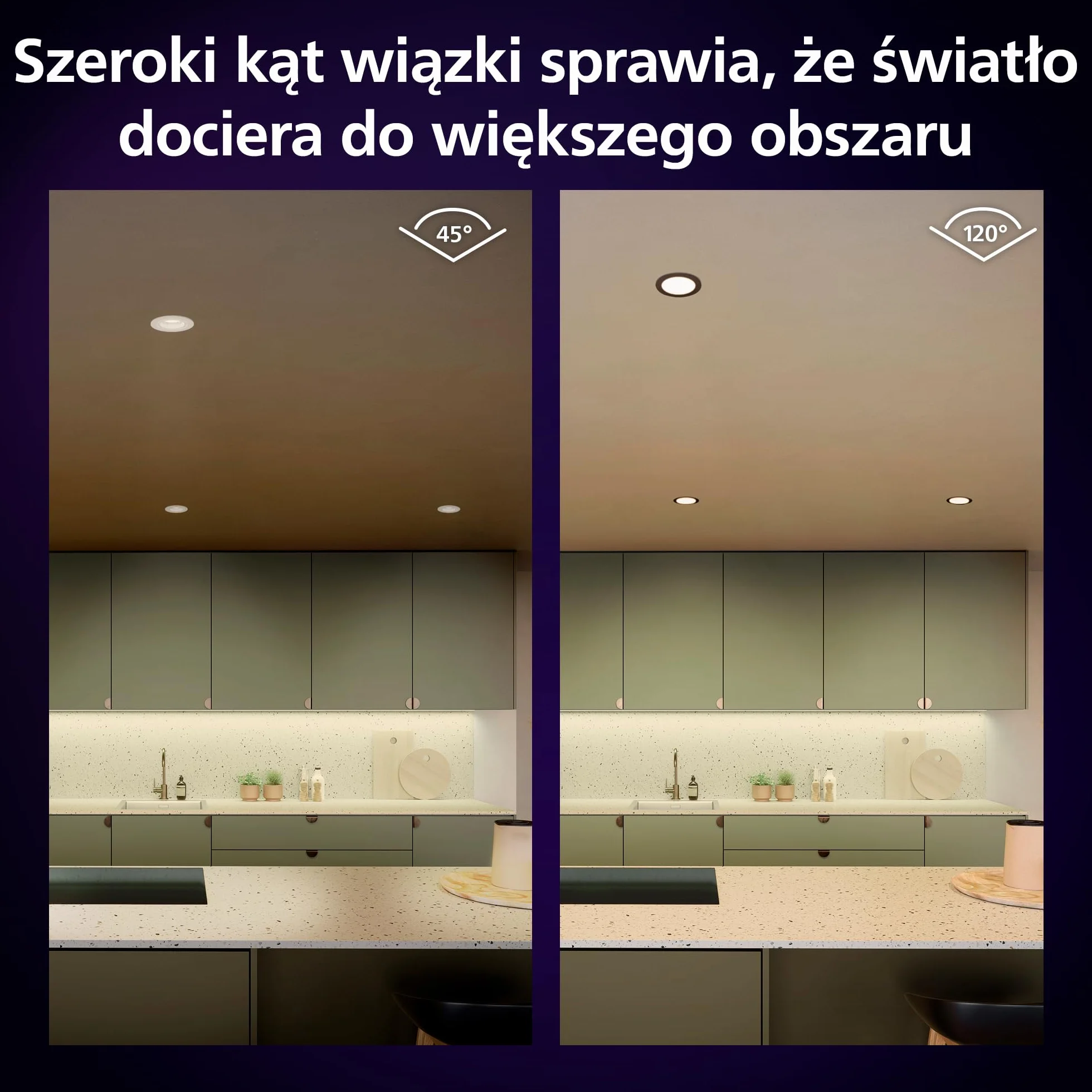 Philips Hue Smart Slim Oświetlenie do Wbudowania, 90 mm, Białe i Kolorowe Światło, Kompatybilne z Bluetooth, Kolor Czarny