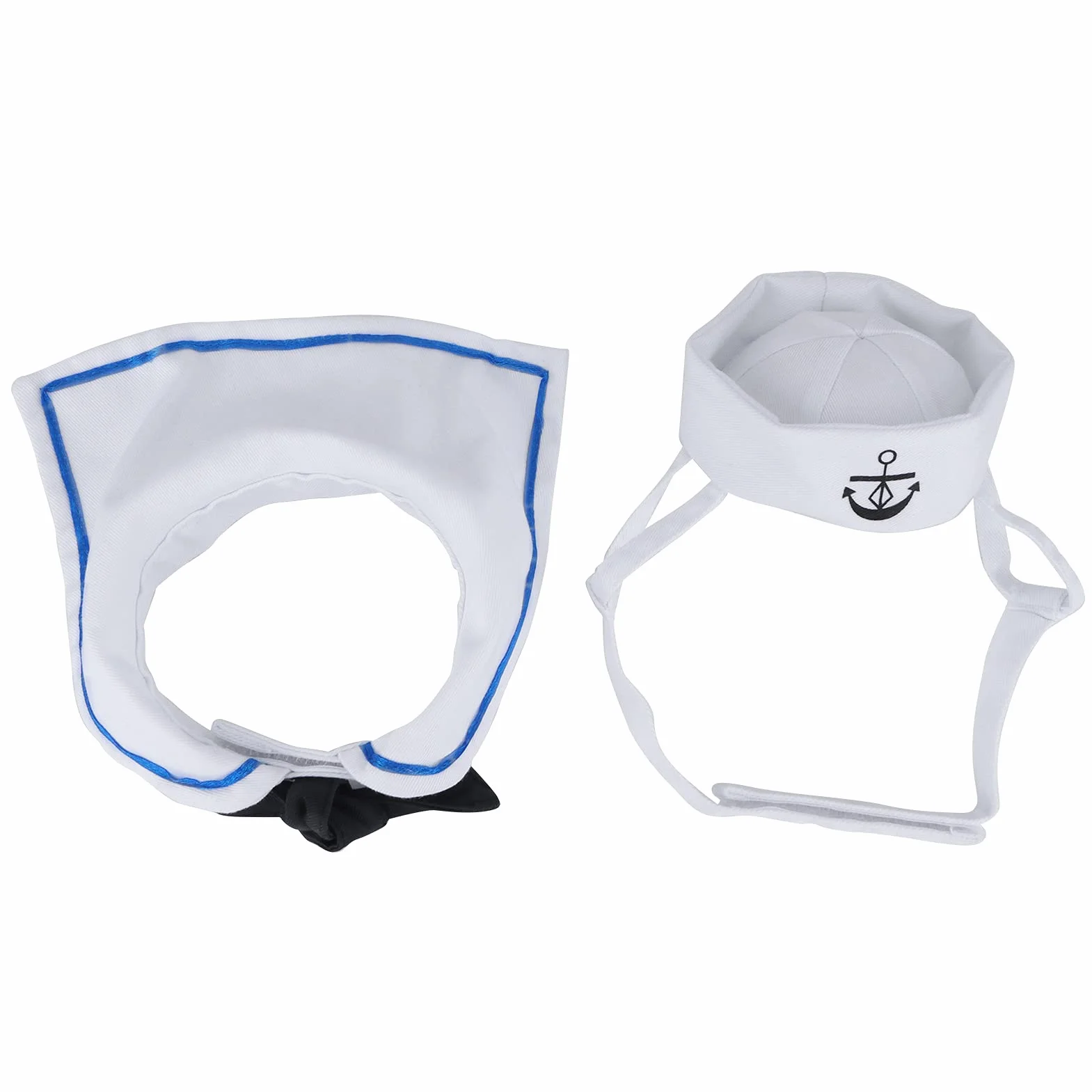 Acouto Pet Sailor Suit Cotton Cat Hat and Cloak Set na świąteczny Dekoracja Marynarz z czapką i Płaszcz Marynarz Sitscat Hatcat Cloakcat Hat Cloak Dekoracja