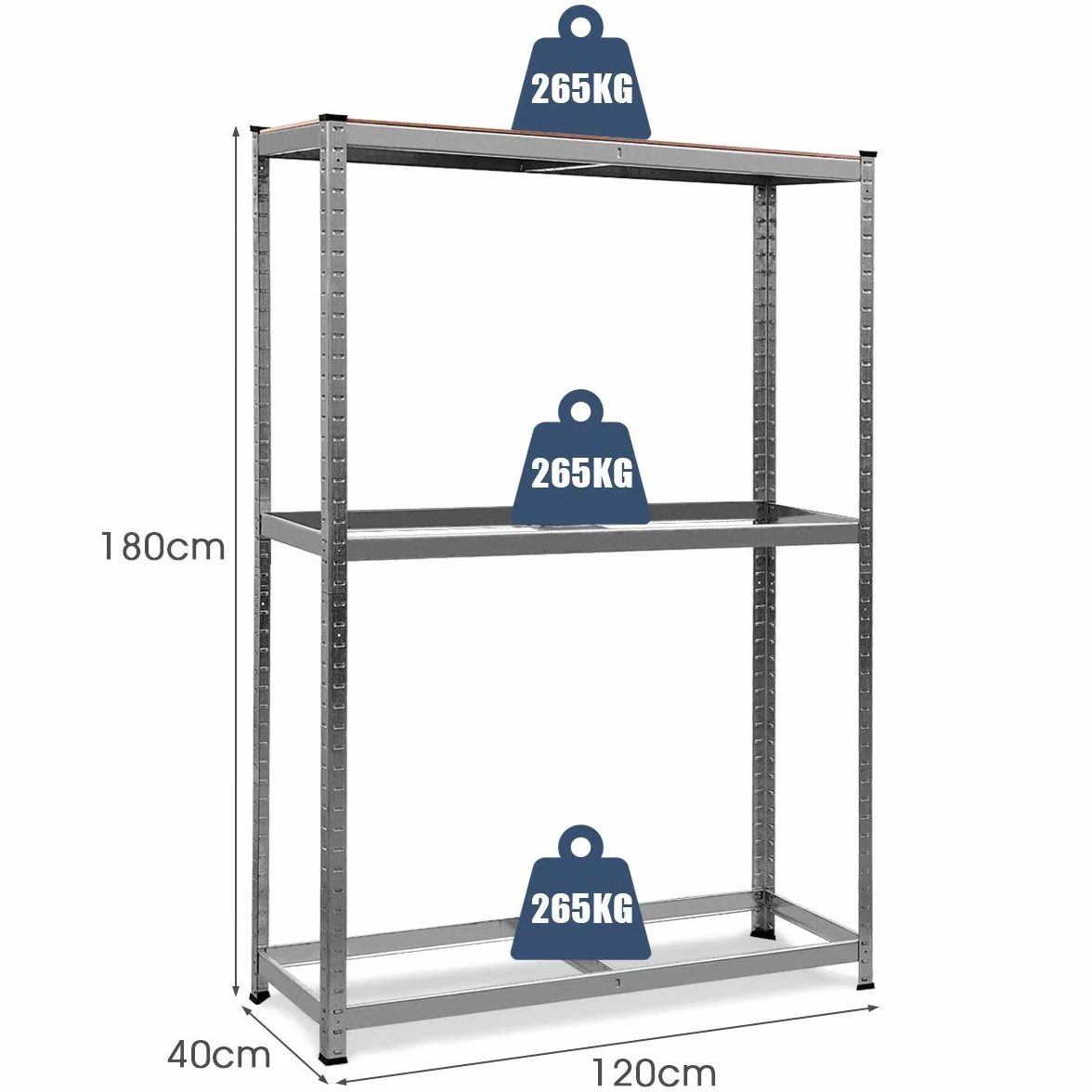GOPLUS Regał Garażowy na Opony 120 x 40 x 180 cm Stal Srebrna