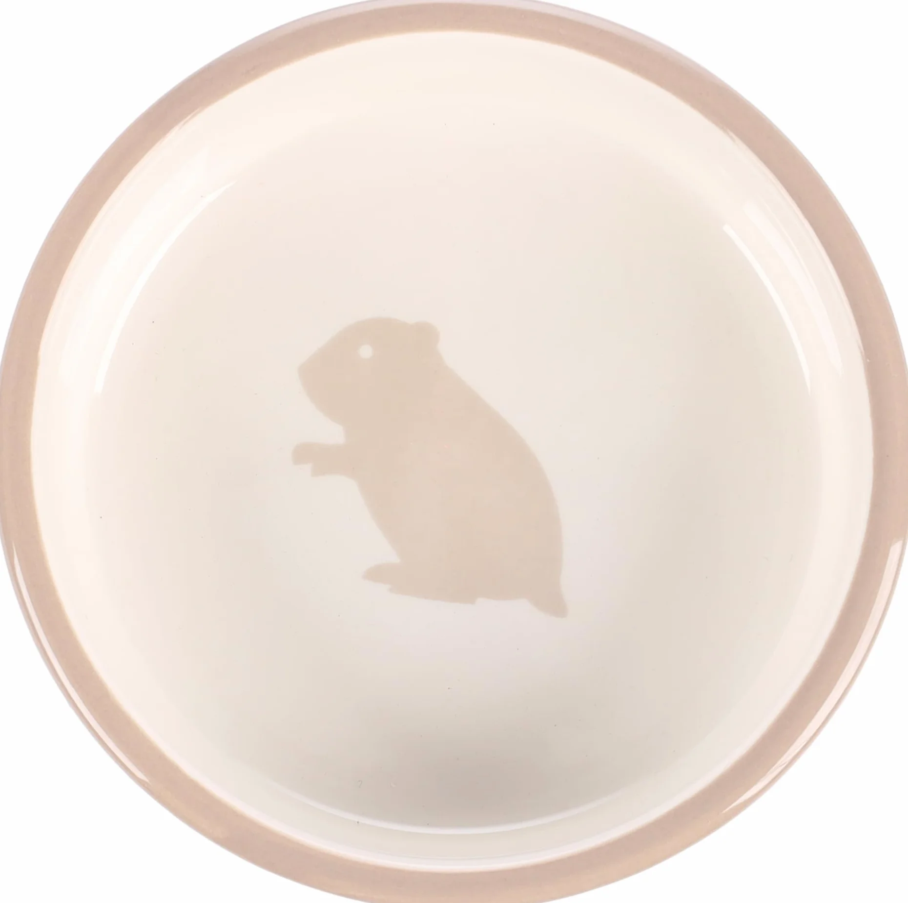 Flamingo GAMELLE DO ŻYWNOŚCI HAMSTER MYLO CERAMICZNY BEŻOWO-BIAŁY OKRĄGŁY 100 ml 8,5 x 3 cm