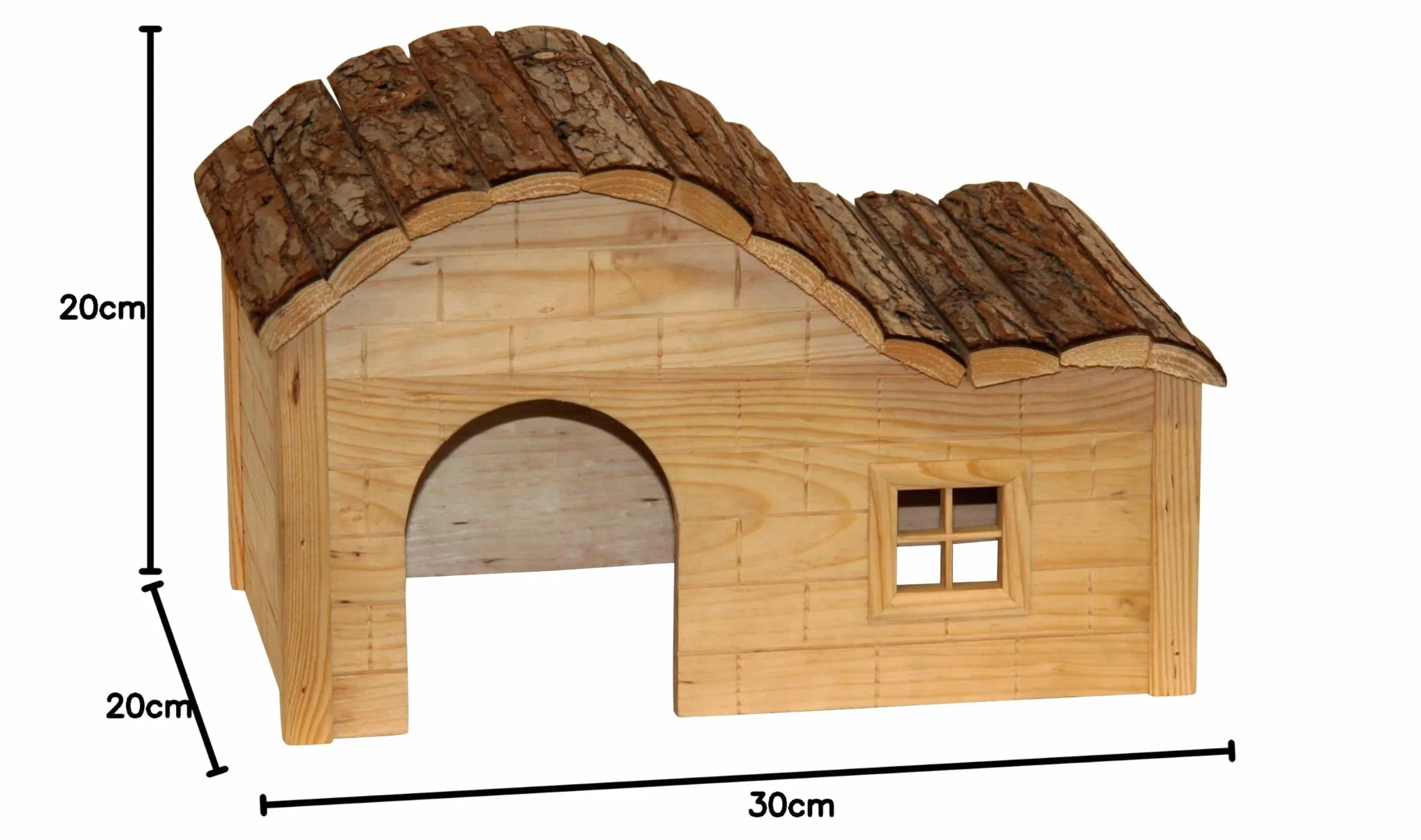 Kerbl Nature Plus domek z delikatnie zakrzywionym dachem, brązowy, 30 x 20 x 20 cm