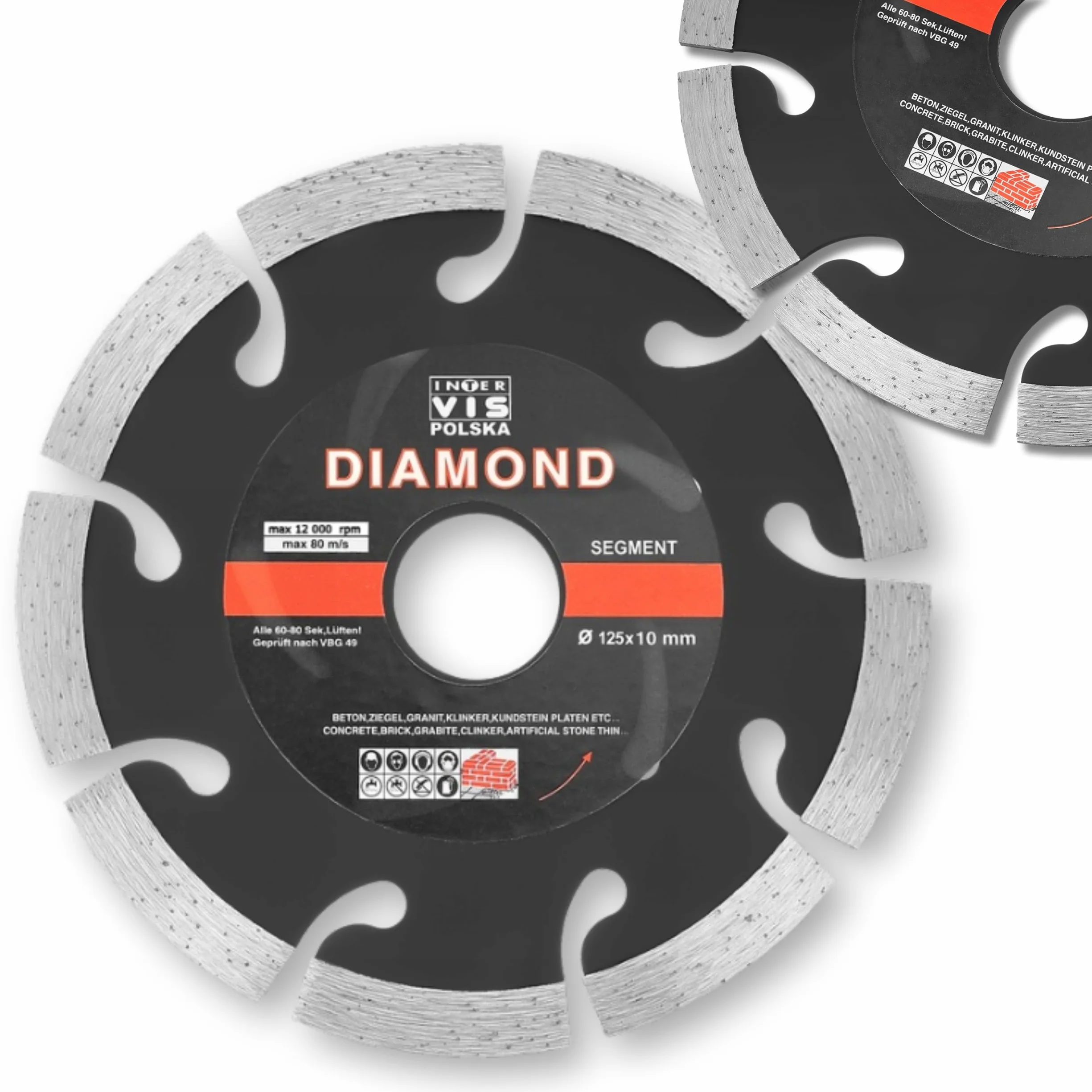 Tarcza diamentowa 125 mm do betonu Inter Vis 22,2 mm tarcza tnąca do szlifierki kątowej beton cegła kamień