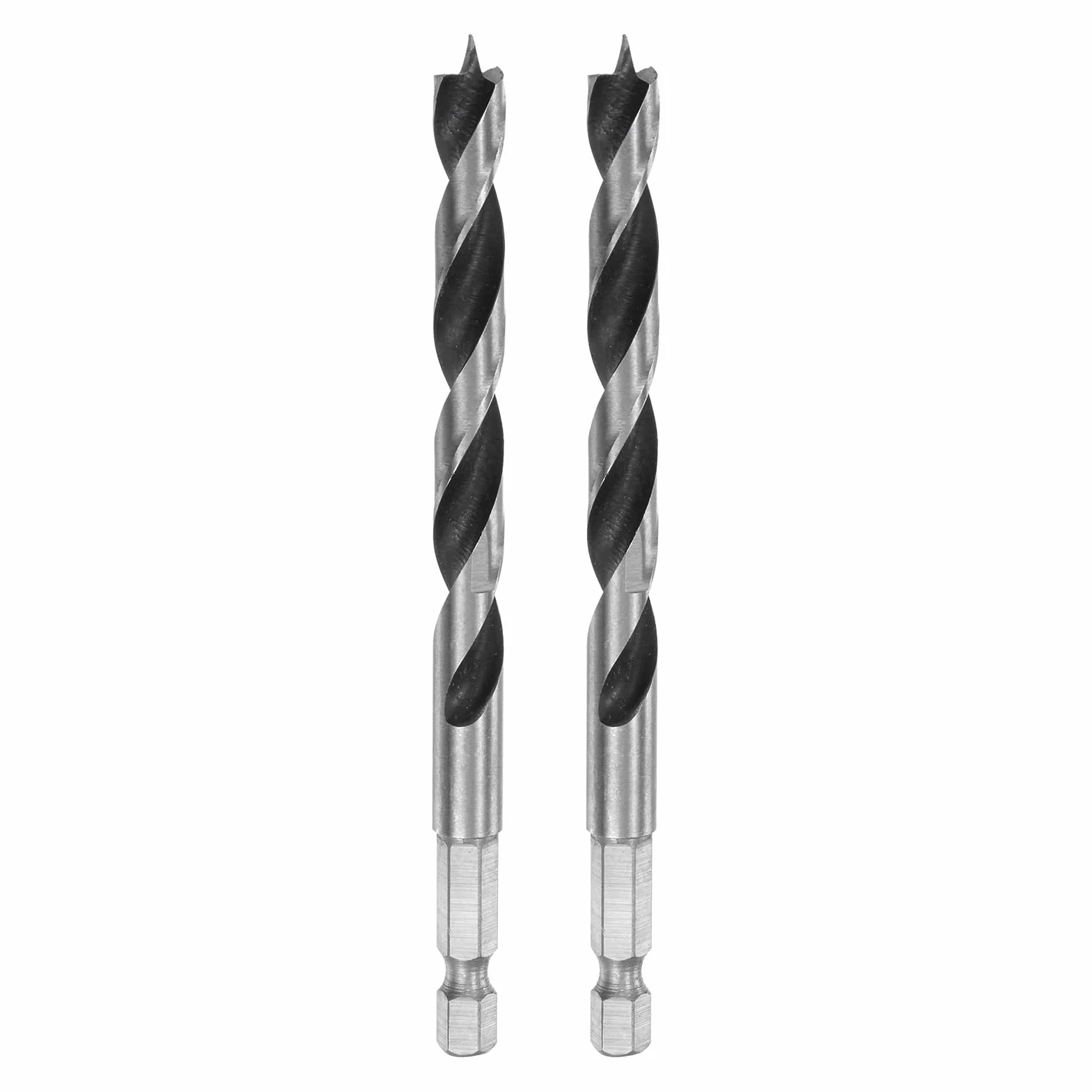 QUARKZMAN 2 szt. wiertła Brad Point 8 mm (5/16") łożysko stalowe 1/4" sześciokątne wiertła do drewna długość robocza 2,8" spiralne narzędzie do wiercenia w drewnie