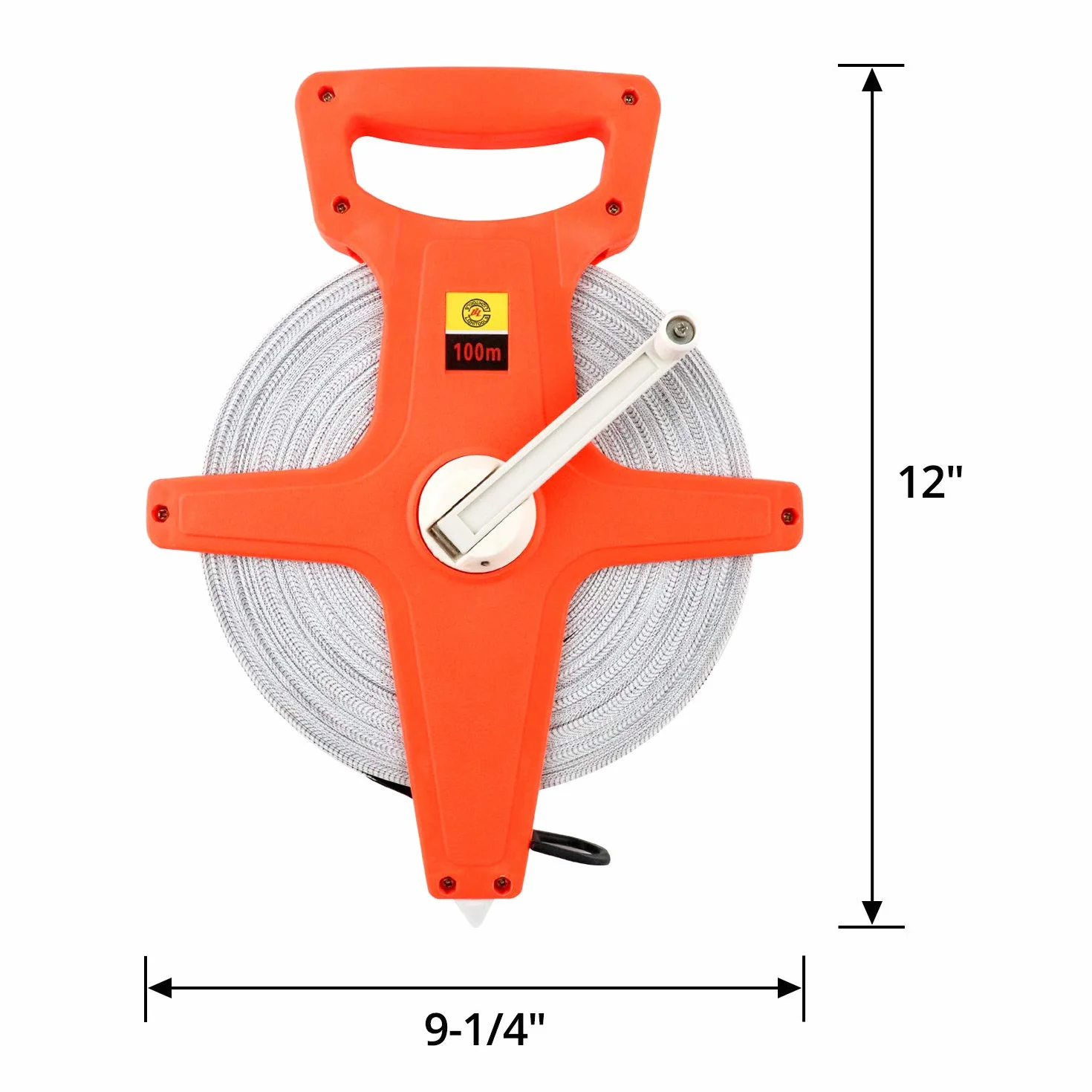 QWORK® Taśma miernicza z włókna szklanego, taśma rolkowa, 100M / 330 FT, dwustronna
