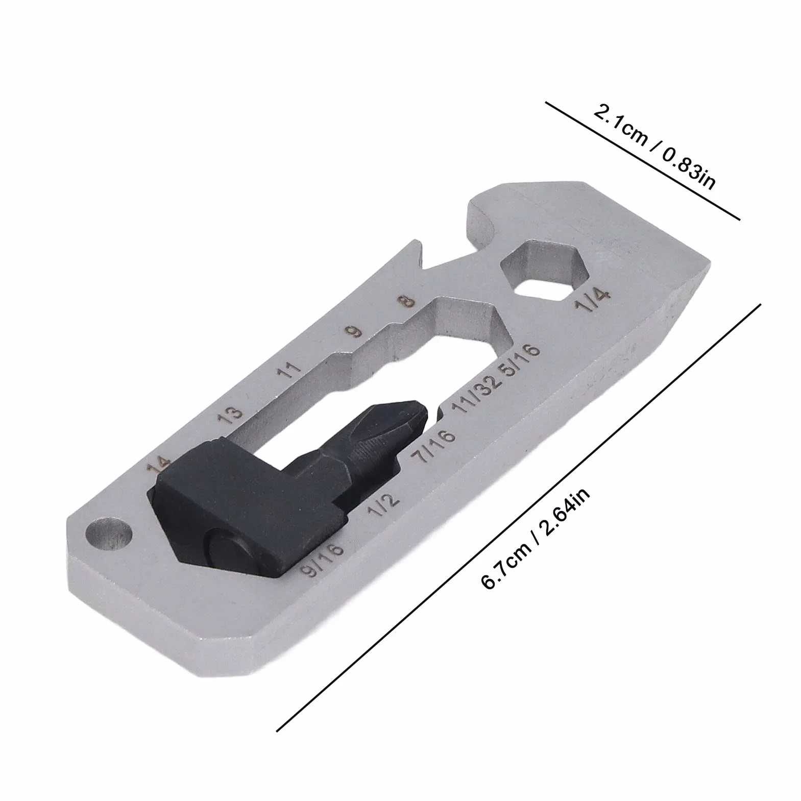 Narzędzie do Pęku Kluczy, Karta Multitool, Narzędzie Kieszonkowe 7 w 1, śrubokręt, Otwieracz do Butelek, Brelok do Kluczy, Linijka, Gwoździarka do Podróży na świeżym Powietrzu,