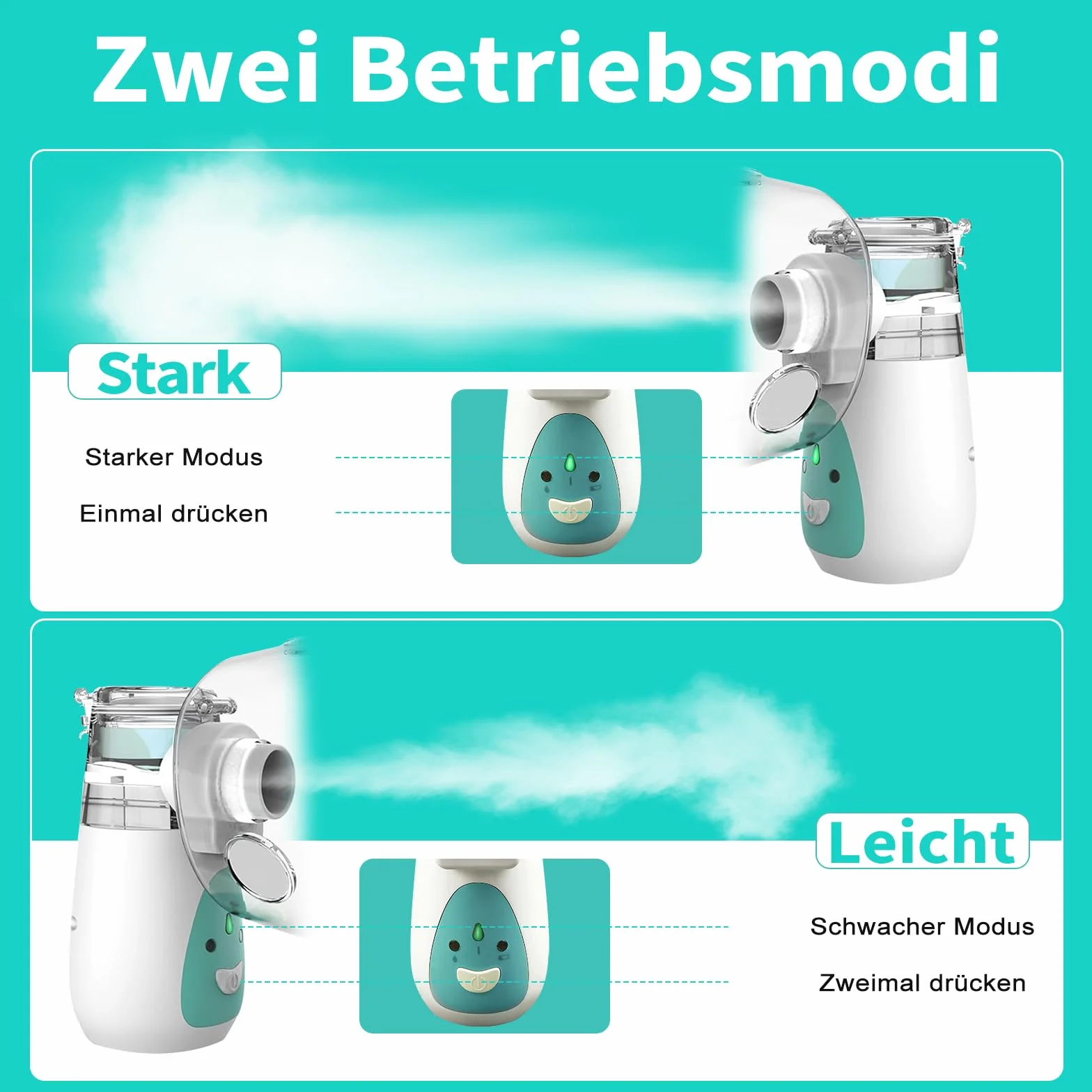 Nebulizator dla psów, nebulizator dla psów i maska inhalacyjna, cichy, odpowiedni dla psów, zielony (M)